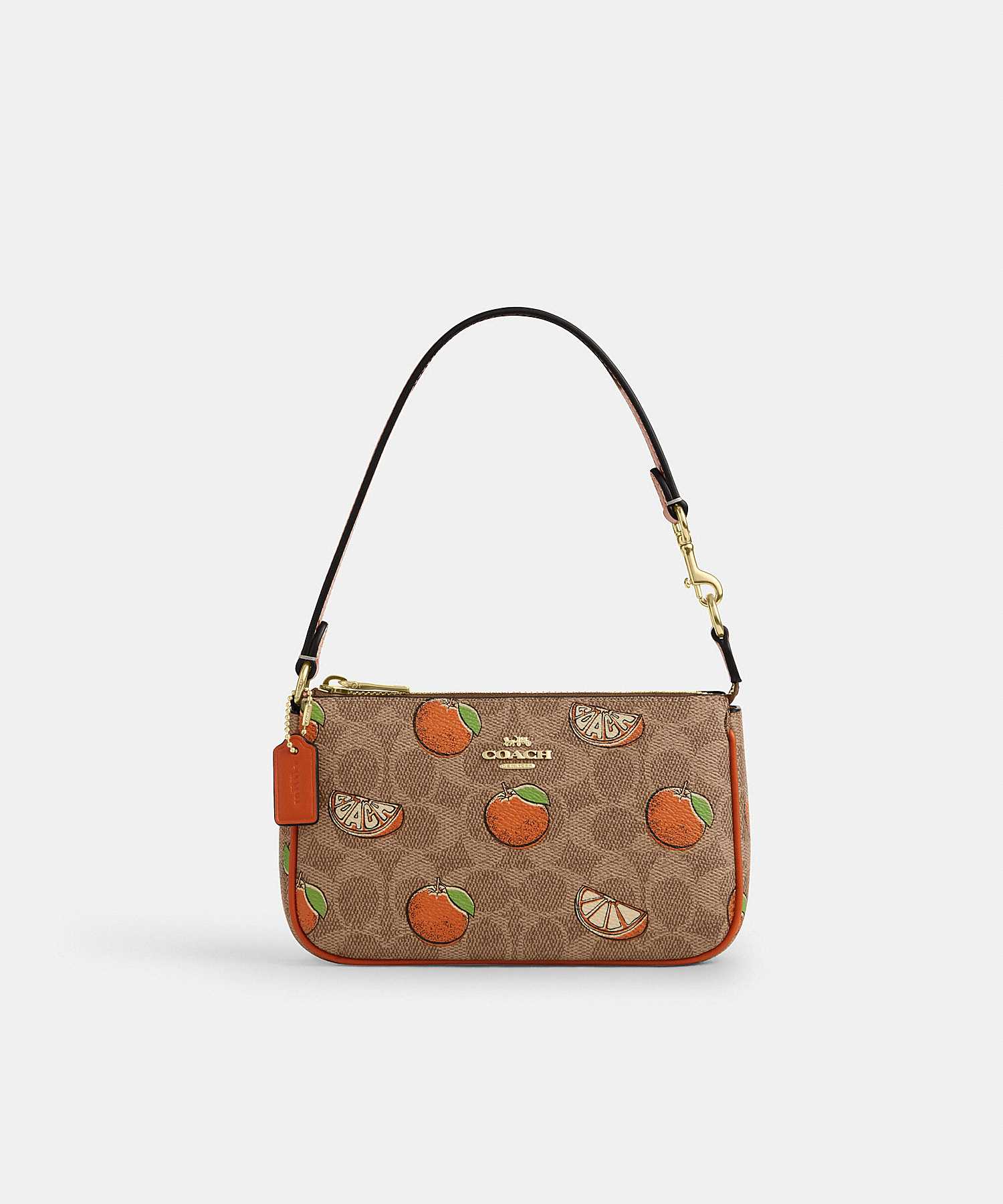 COACH NOLITA 19 IN SIGNATURE CANVAS WITH ORANGE PRINT CAL27 IMTAM
