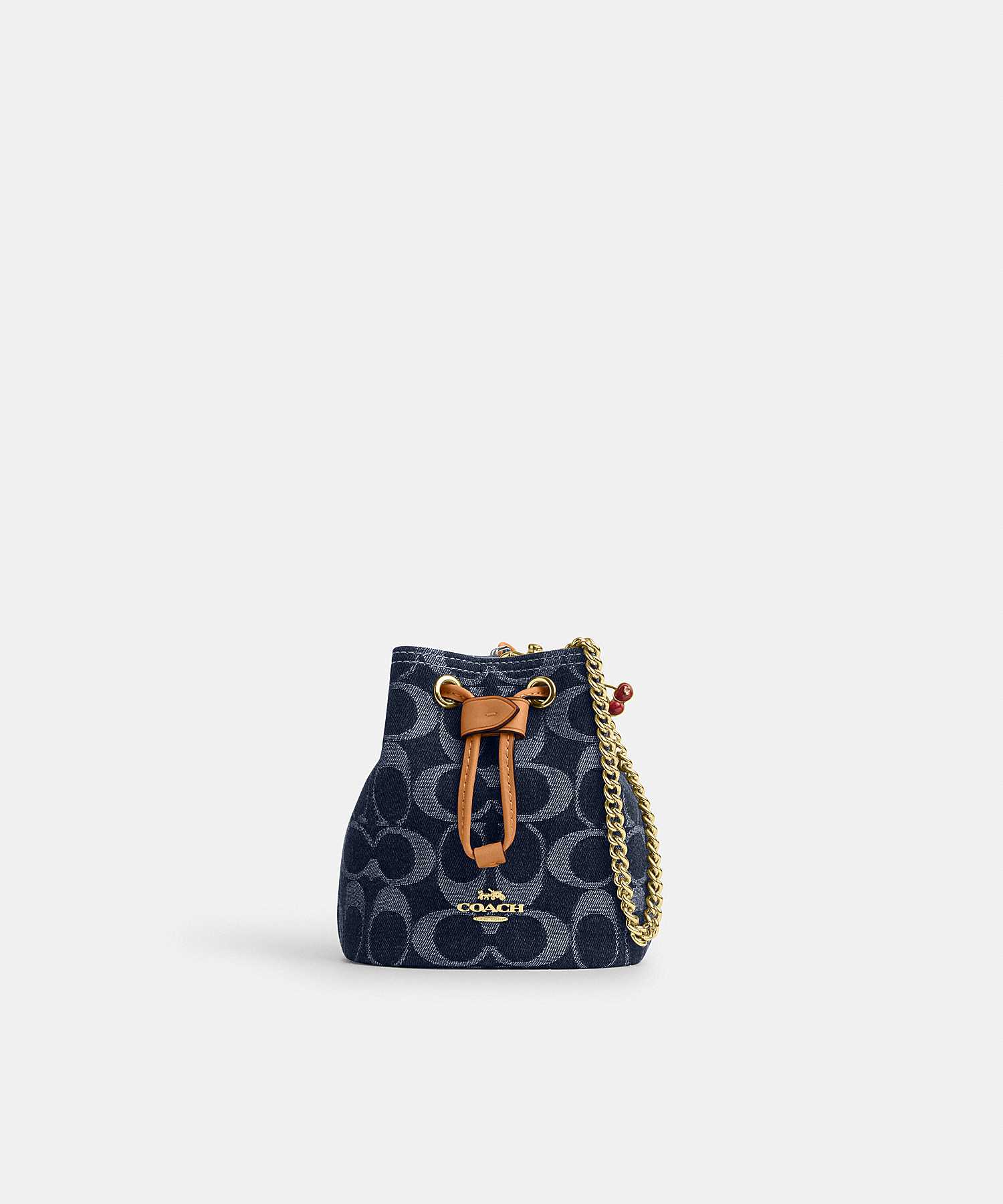 COACH DRAWSTRING WRISTLET IN SIGNATURE DENIM CZ031 IMXIA
