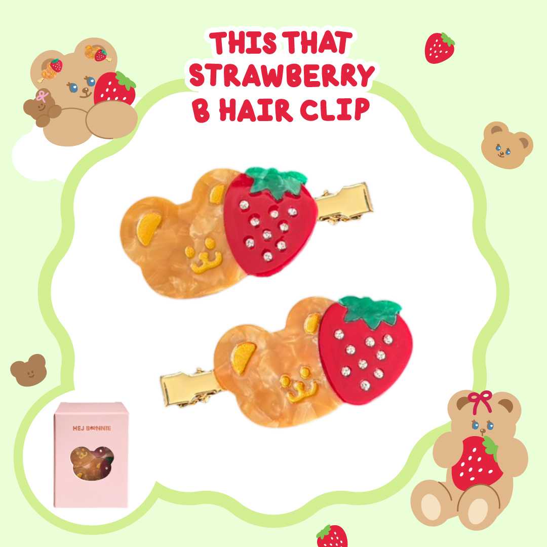 This That Strawberry B Hair Clips l Hej Bonnie Official