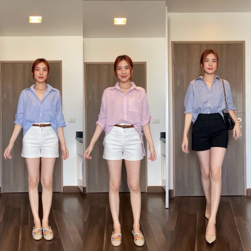 SH1 เสื้อลินินOver size shirt หน้าสั้นหลังยาว