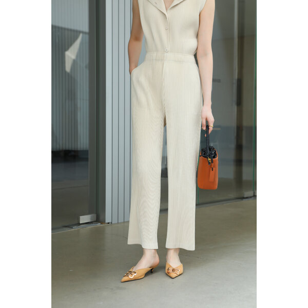 ยาว38 นิ้ว! 2MUAY รุ่น GJO5151-9 กางเกงพลีทคุณภาพ THICK STRAIGHT PLEAT PANT 8 สี FREE SIZE