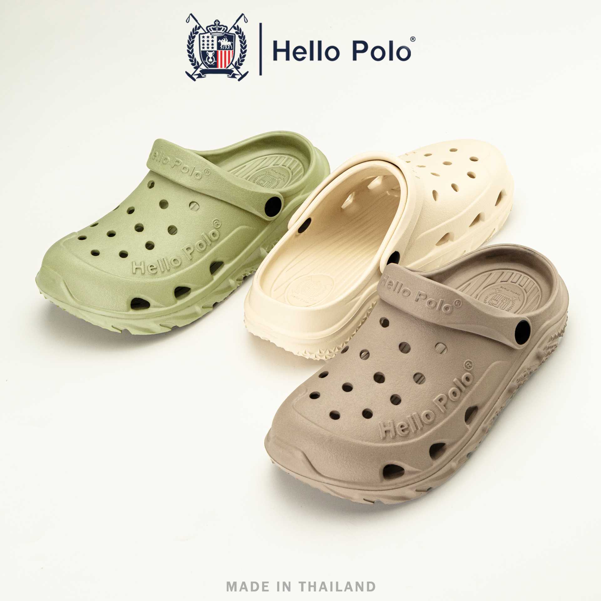 Hello Polo รองเท้าแตะรัดส้น เปิดส้น รองเท้าแฟชั่น รองเท้าผู้หญิง ระบายอากาศ  Size 36-41 รุ่น HP8055
