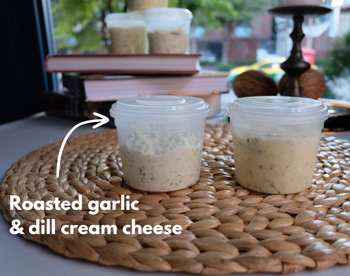 Roasted garlic & dill cream cheese