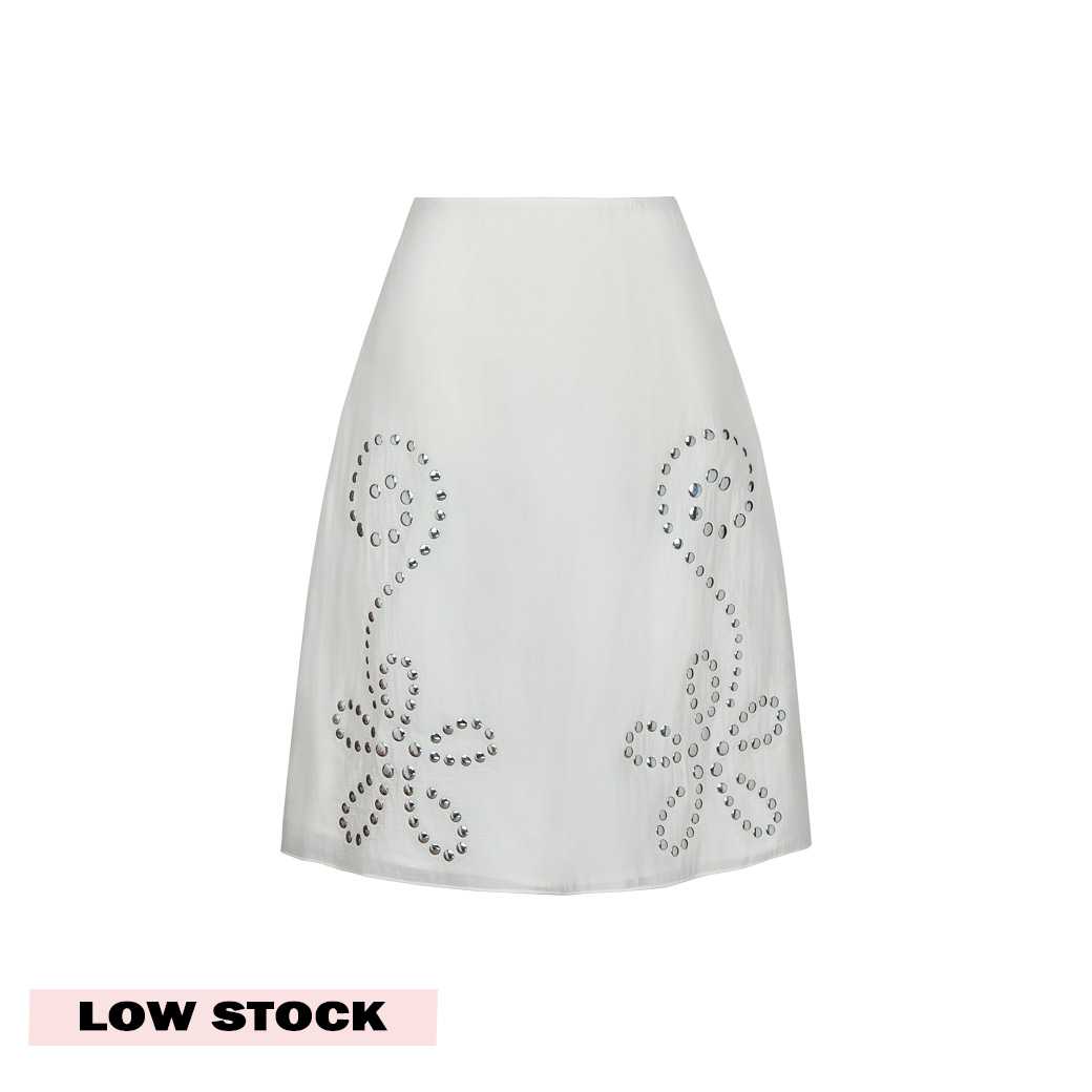 SILVER STUDS SEETHROUGH SKIRT
