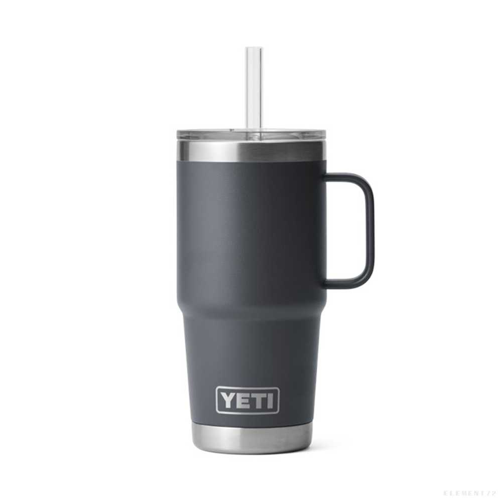 YETI แก้วเยติ เก็บความเย็น รุ่น RAMBLER 25 OZ MUG WITH STRAW LID CHARCOAL