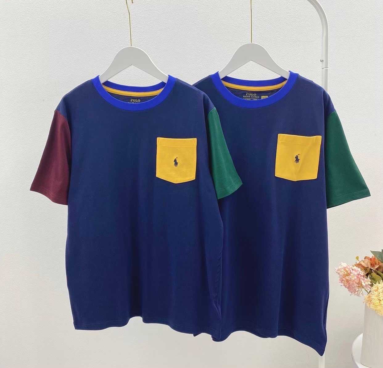 Ralph Lauren Color-Blocked Cotton Pocket Tee