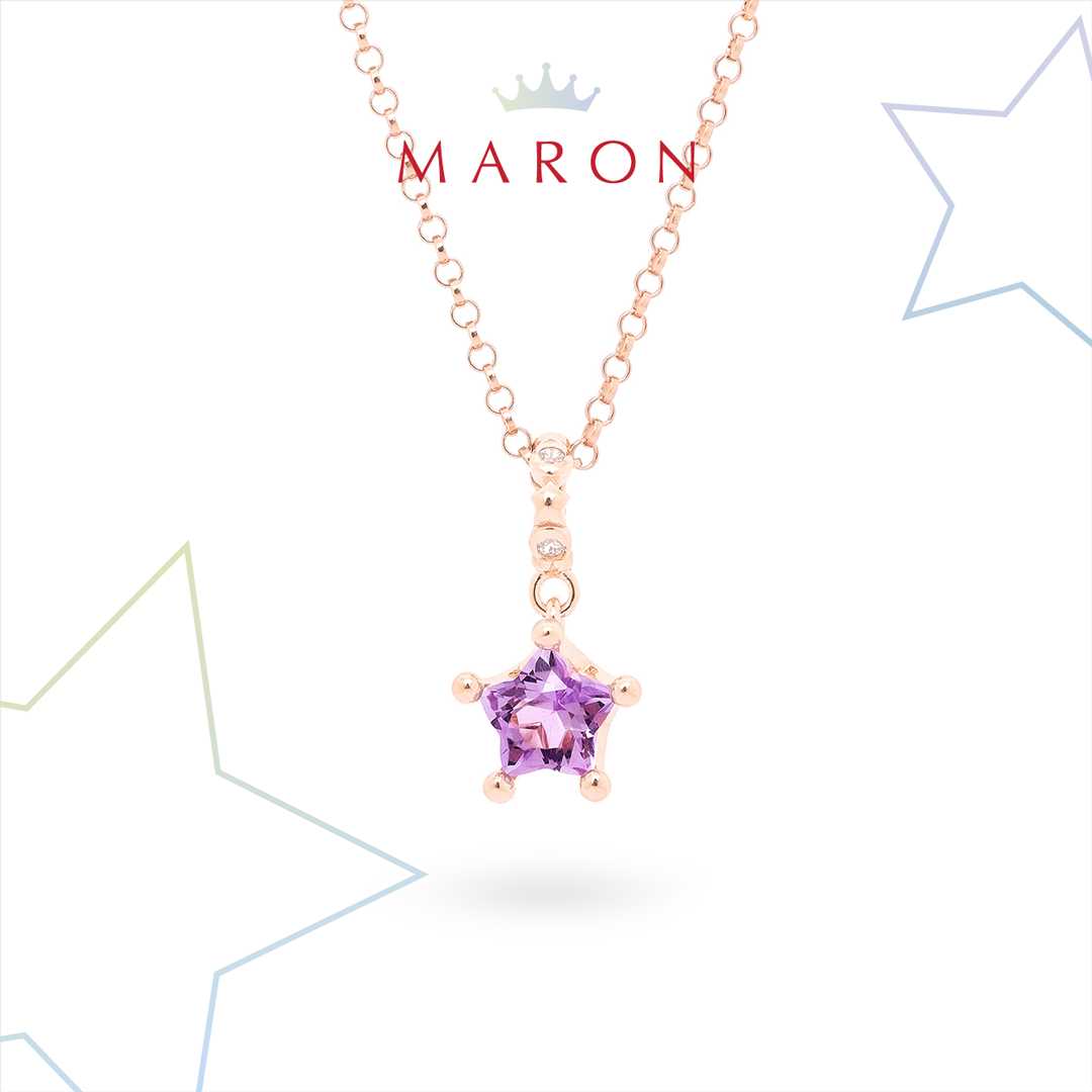 Mythical Stars Necklace with Amethyst