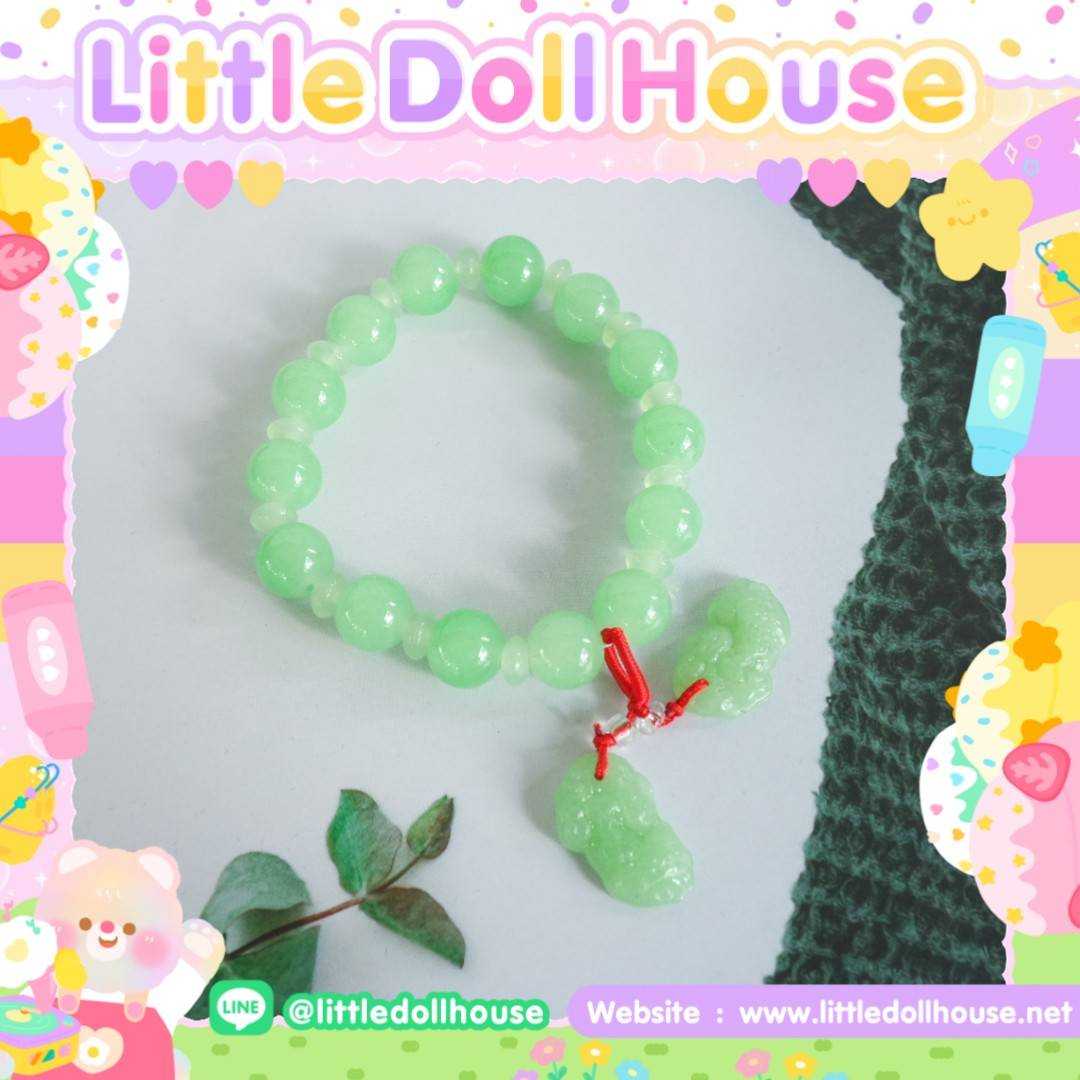 📮SALE!!ส่งฟรี!!📿🪙กำไลปี่เซียะเรียกทรัพย์ สีเขียว เสริมดวงการเงิน ส่งฟรี!! 