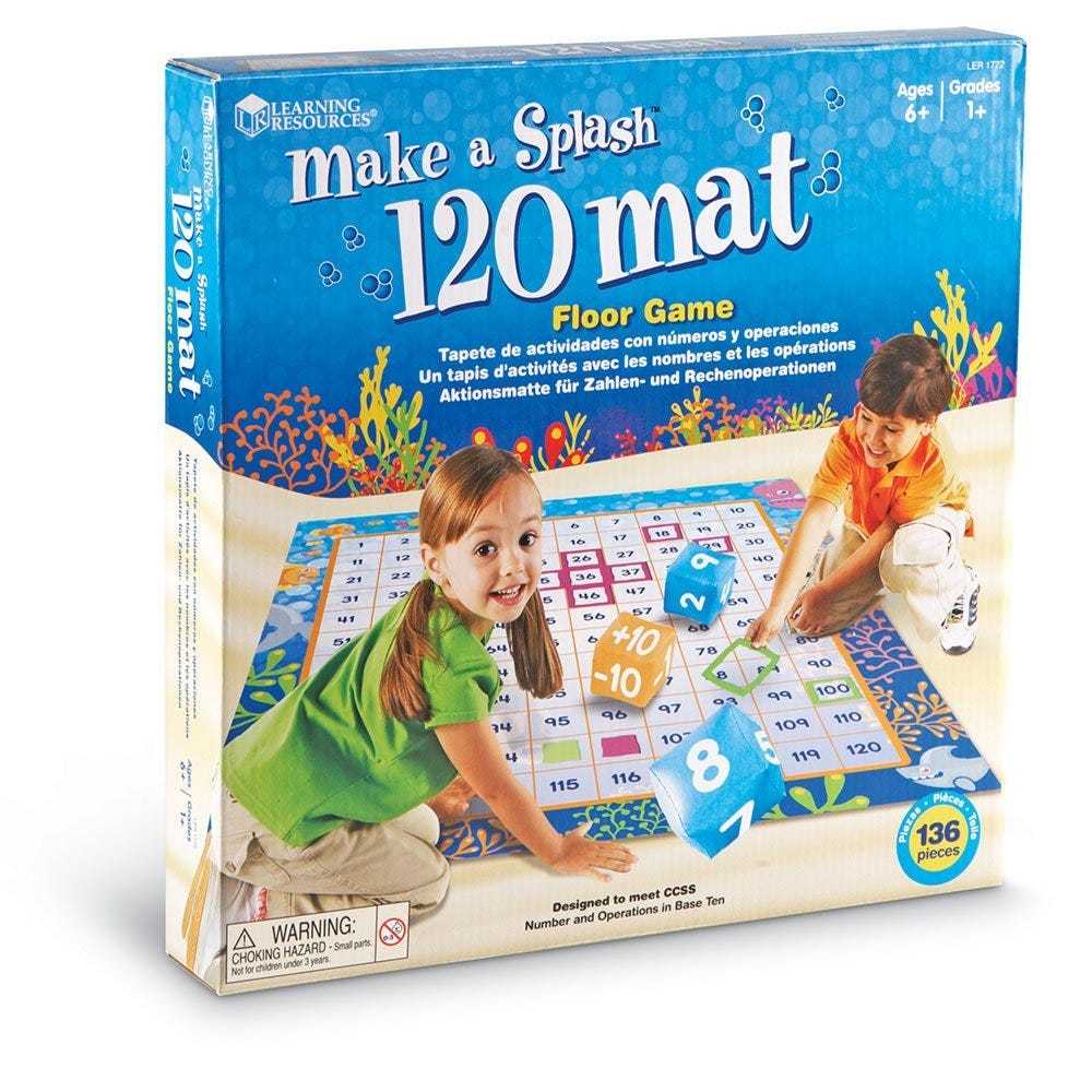 Learning Resources, Make a Splash 120 Mat Floor Game เกมส์แผ่นปูพื้น120 ของเล่นเด็ก 6-10 ปี