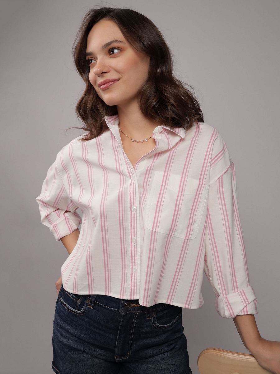 เสื้อ ผู้หญิง CORE ST HEM CROPPED PREP ( 035-5656-615 )