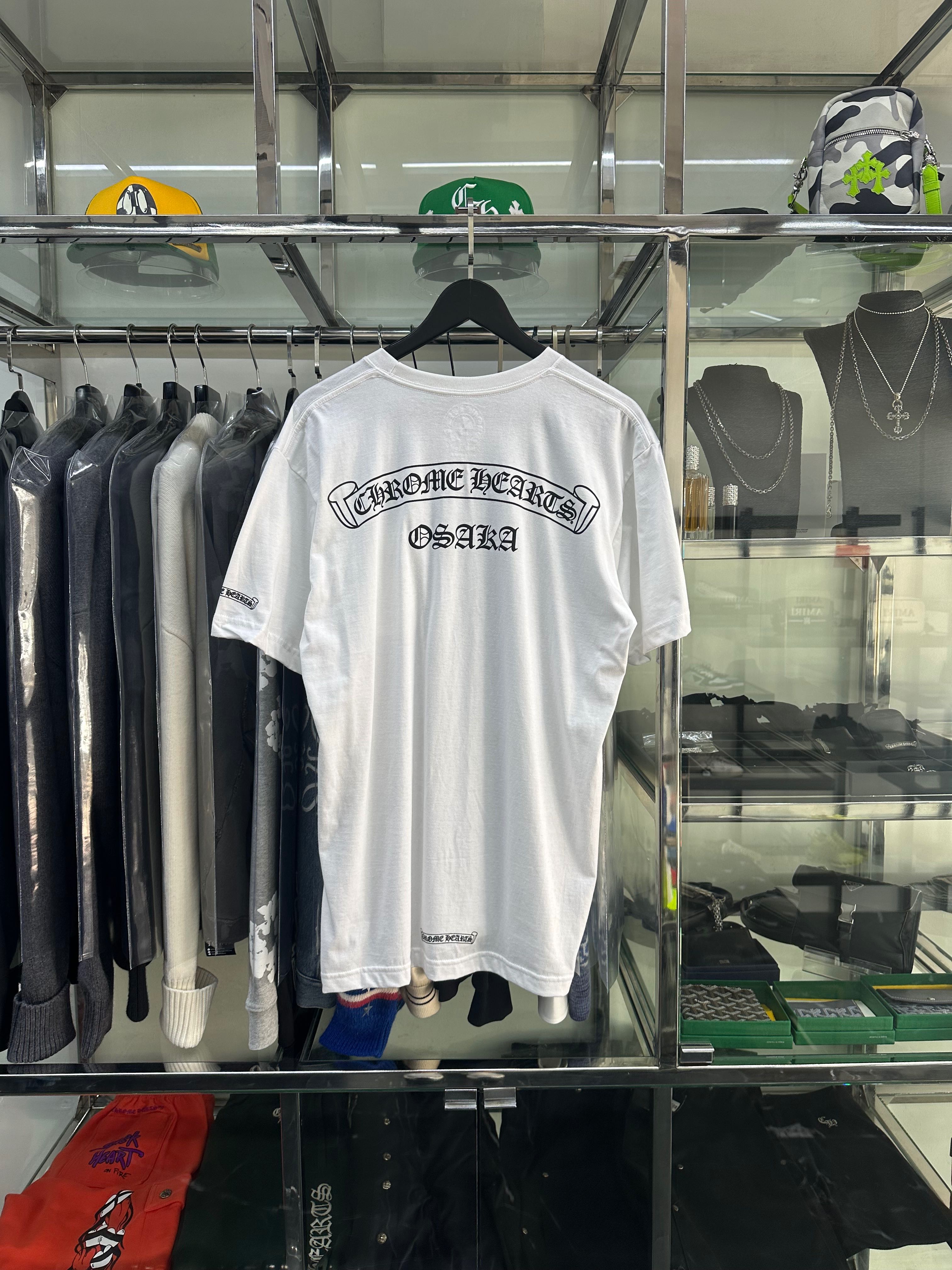 Chrome Hearts OSAKA Scroll Logo White T-Shirt
