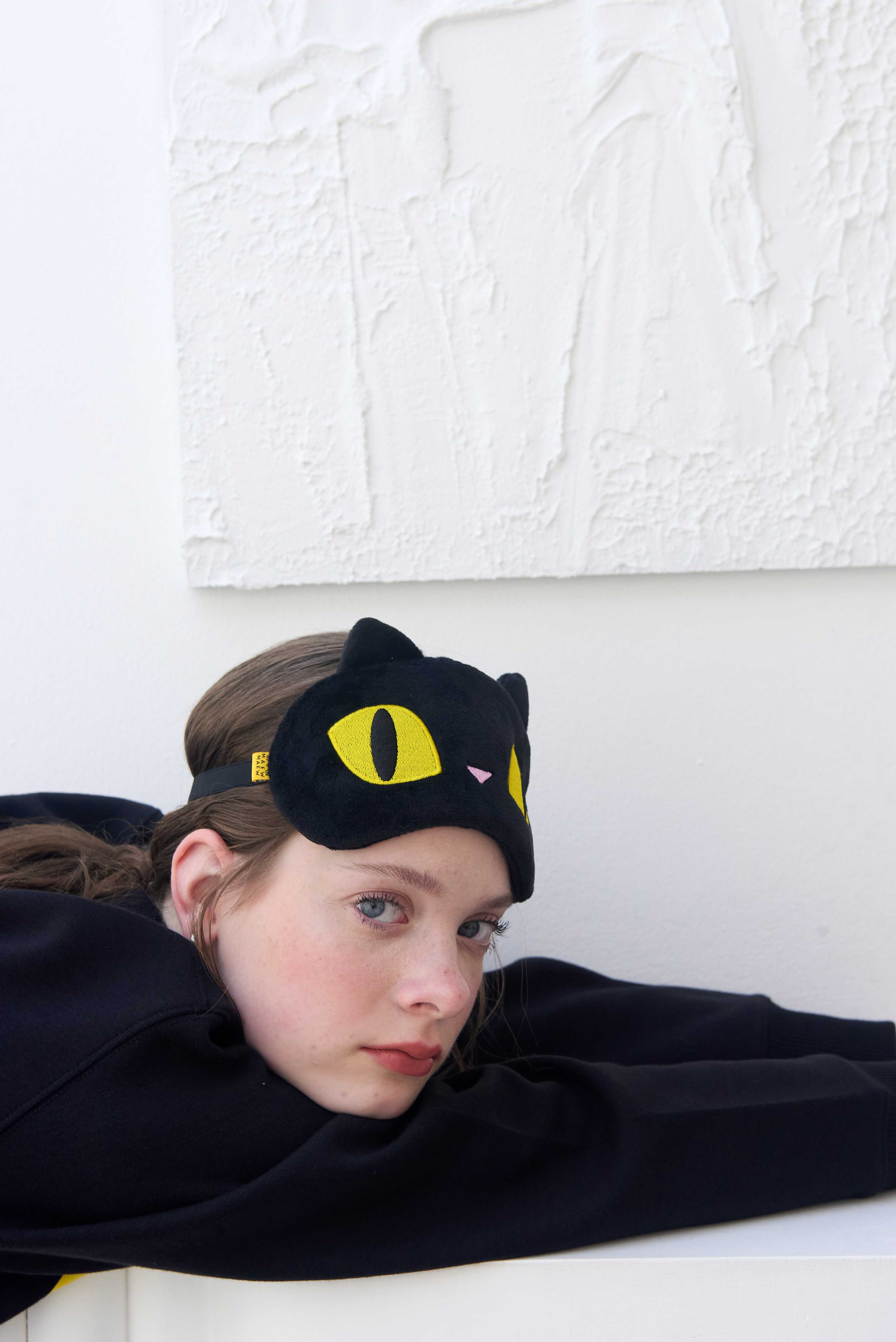 Cat Sleep Mask ผ้าปิดตาลายน้องแมววิเชียรมาศ~แมวดำ(โกนจา)~แมวขาวมณี/แมวสามสี/แมวส้ม/แมวทักซิโด้