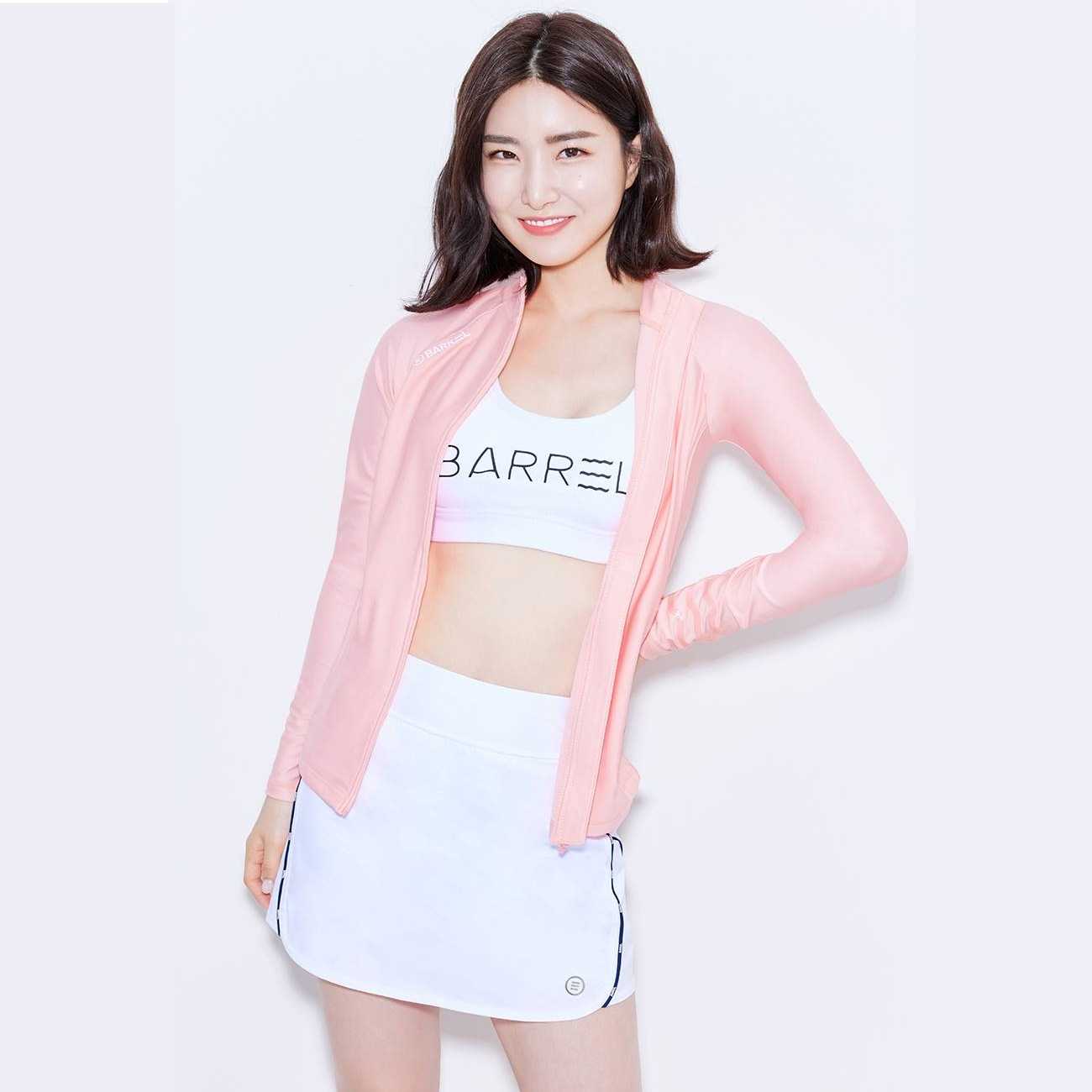 Women Shelly Zip Up Rashguard PEACH