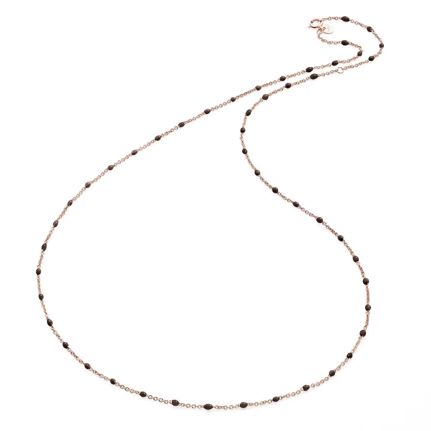NECKLACE - Pink Gold Chocolate Dots