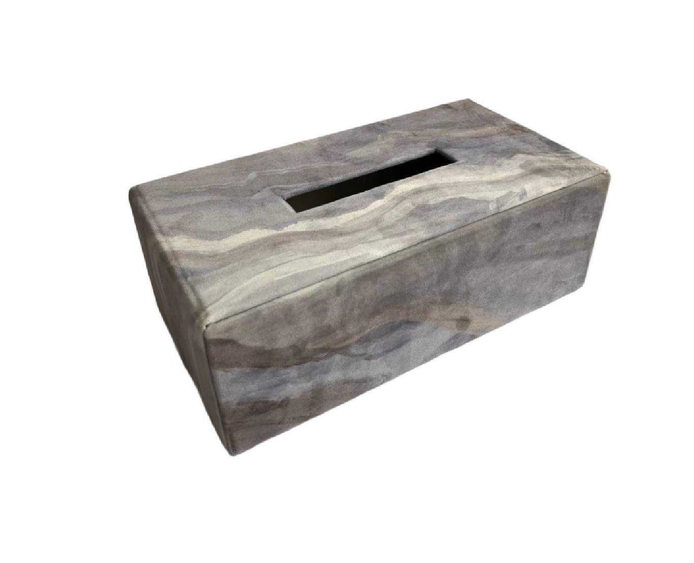 Tissue Box, Foldable, Velvet Fabric, Cream