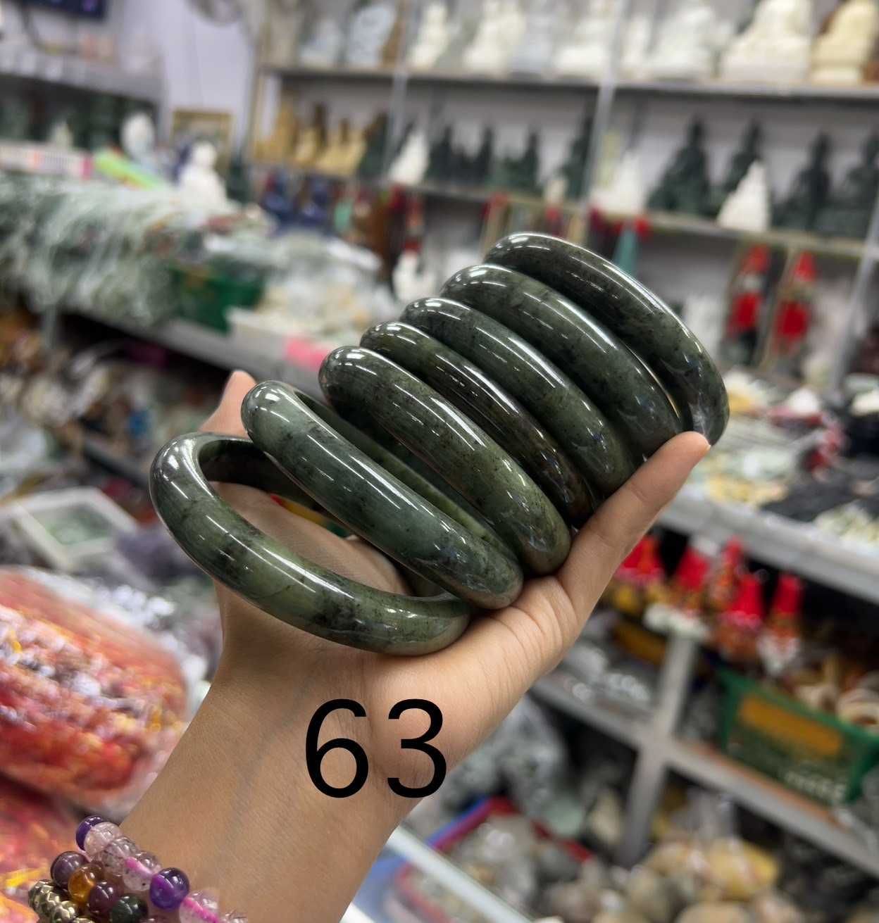 กำไลหยกเจไดต์Natural Jadeite Type A มีไซส์เดียว ไซส์ 63