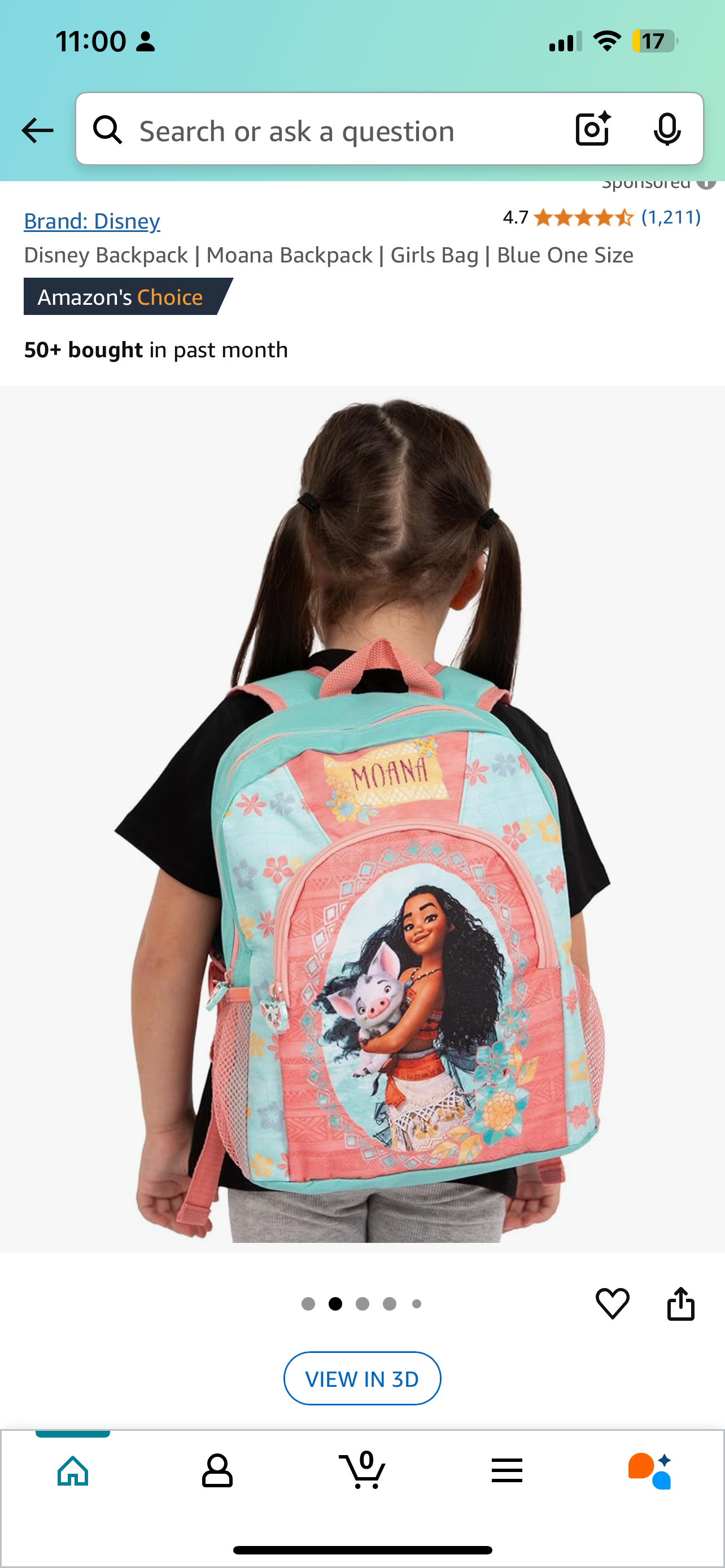 Preorder12-18วัน-(UK) ลิขสิทธิ์แท้ กระเป๋านักเรียนMoana ขนาด34x24x10cm