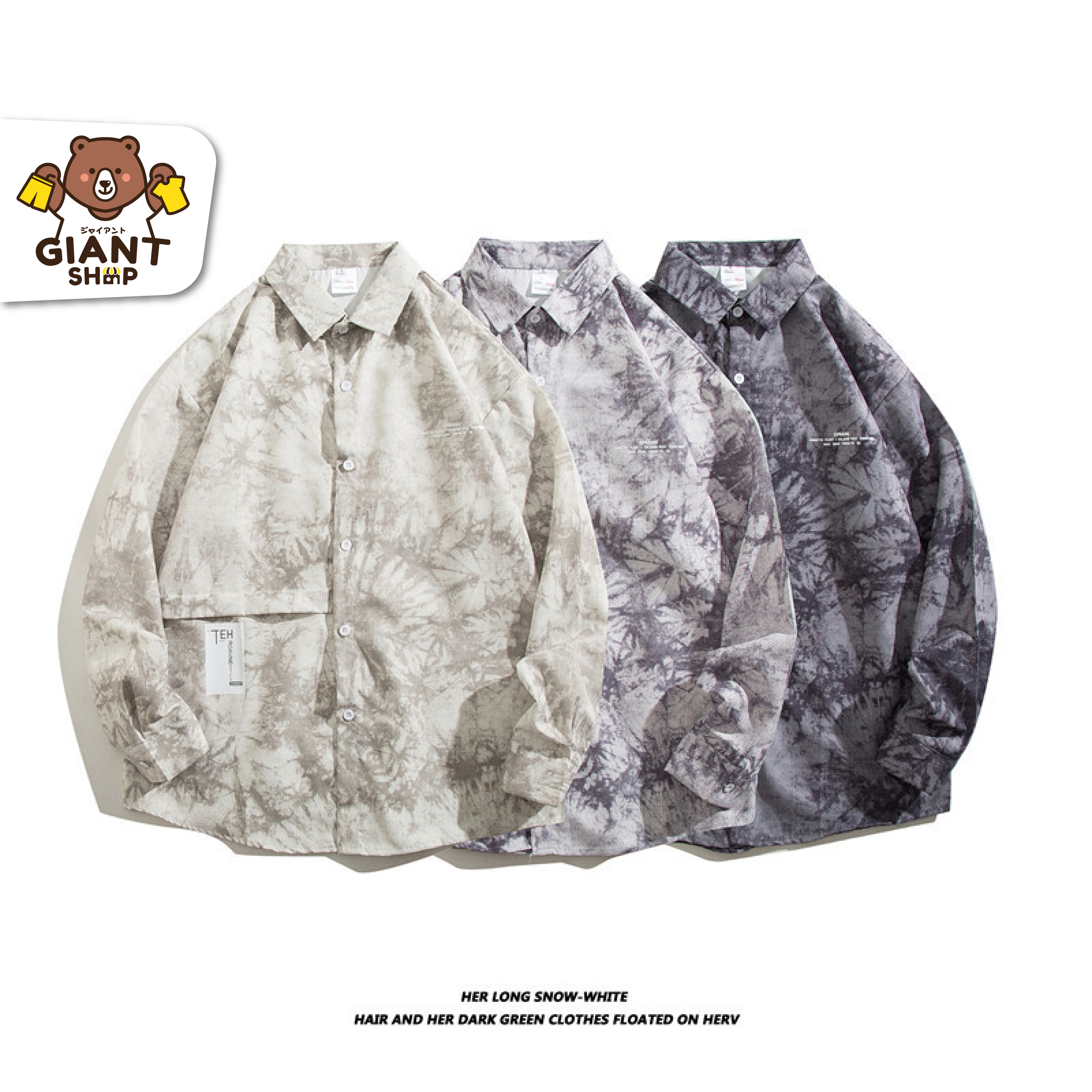 GIANTSHOP เสื้อเชิ้ตแขนยาวลายมัดย้อม 3 สี รุ่น TEH (C-310)