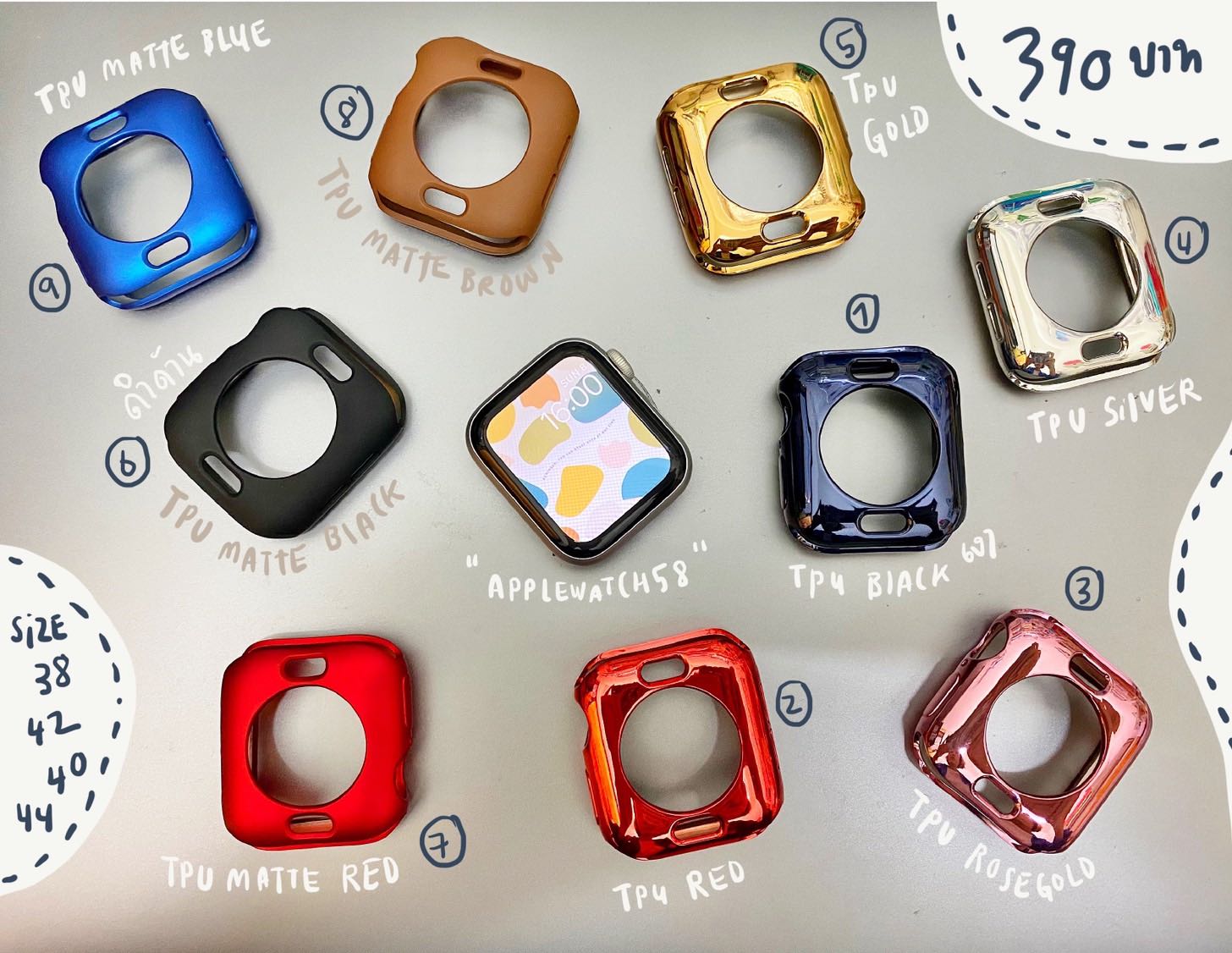 เคสนิ่มสี คลุมตัวเรือน ไม่คลุมจอ TPU color case สีเยอะ เลือกแมชกับสายได้เลย