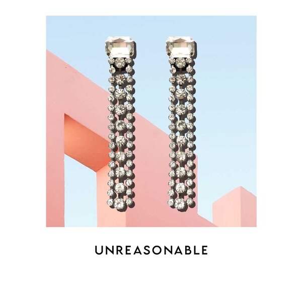 ต่างหูยาว ต่างหูคลิป ต่างหูก้านเงินแท้ น้ำหนักเบา สวยใส่สบาย UA0403-01 Unreasonable Accessories