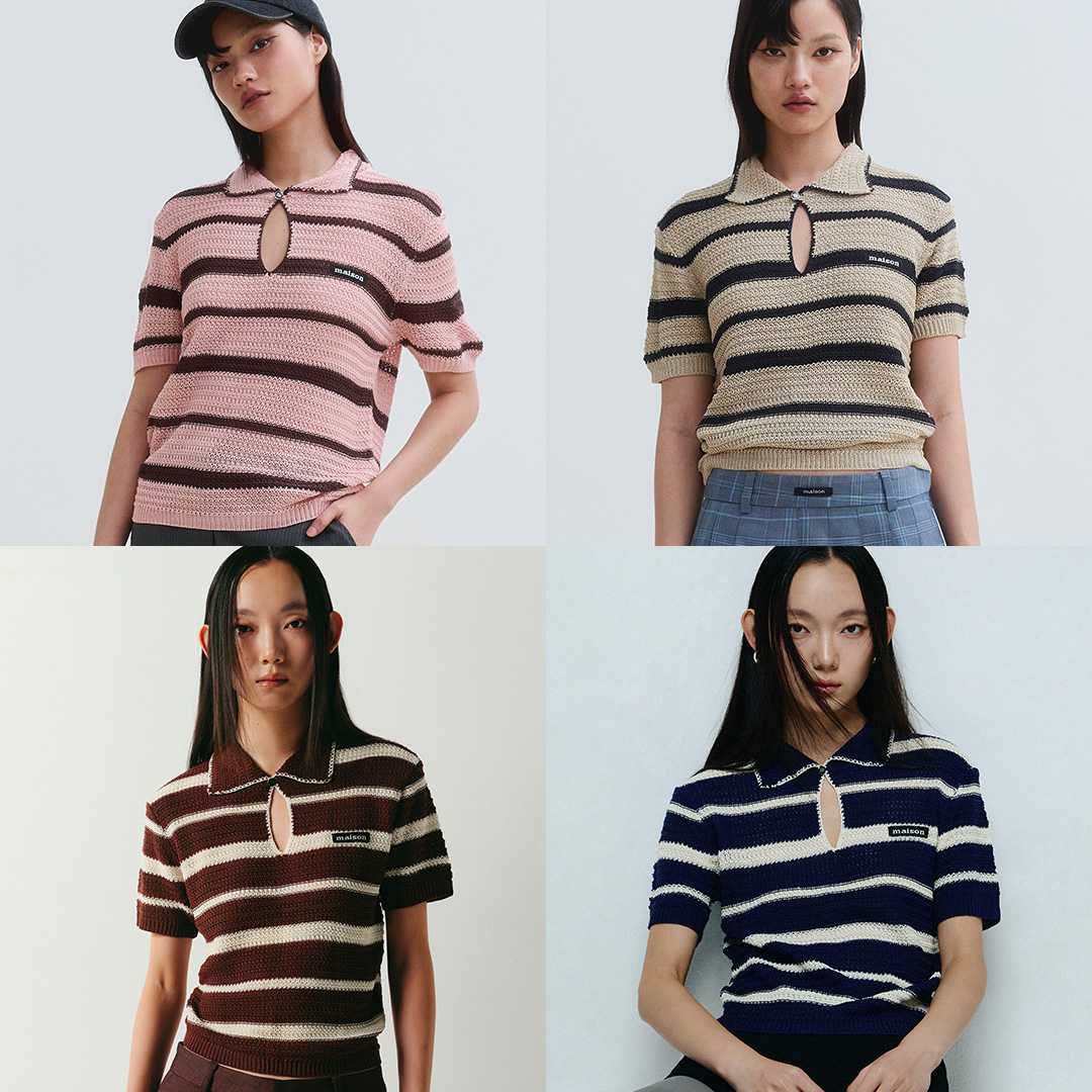 maison KEEPS | Sana Knitted Top | เสื้อไหมพรม แขนสั้น แต่งกระดุมโลโก้