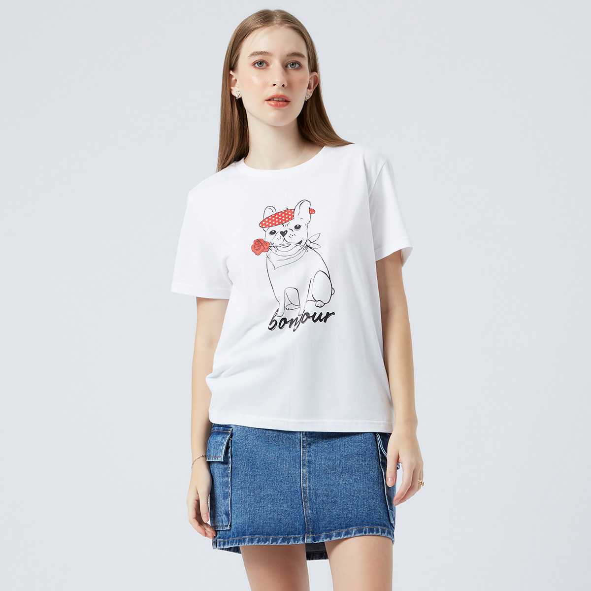 เสื้อทีเชิ้ตลายเฟรนช์ชี่ อีซี่ | Frenchie Eazy Print Tee Shirt | 06241