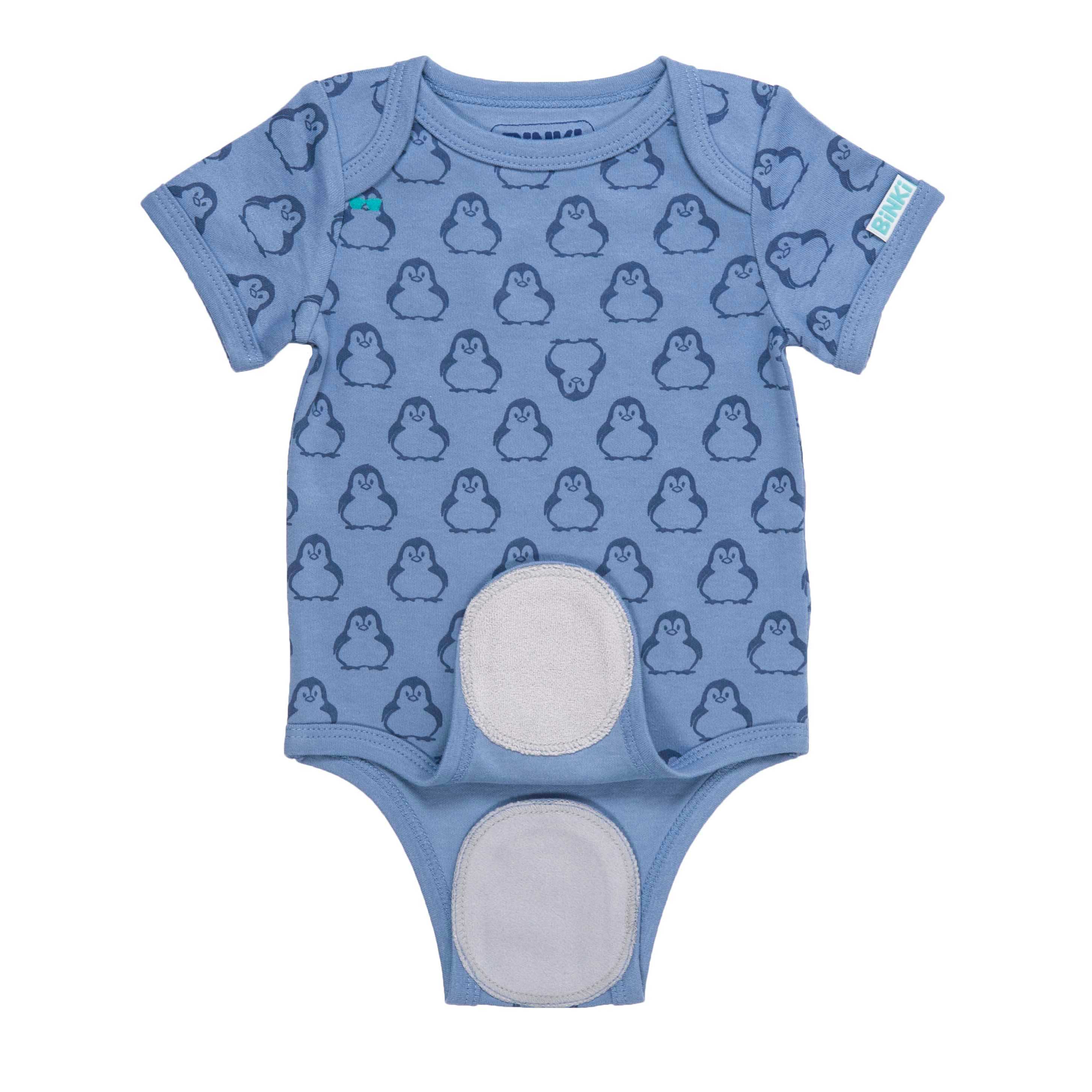 Bodysuit Shortsleeve Penguin - Blue