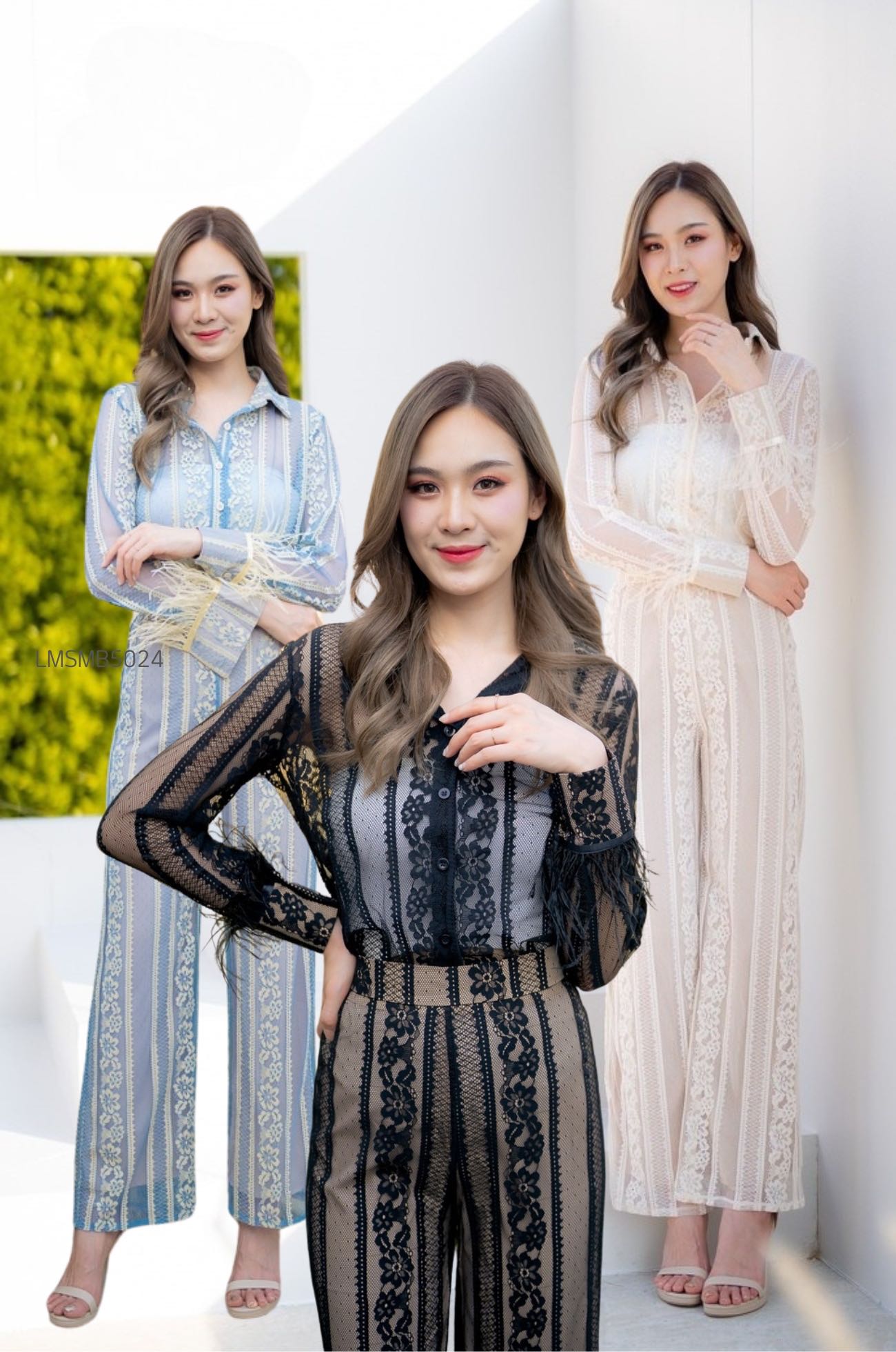 S-XL ชุดเซ็ตเสื้อกางเกง LMSMB5024