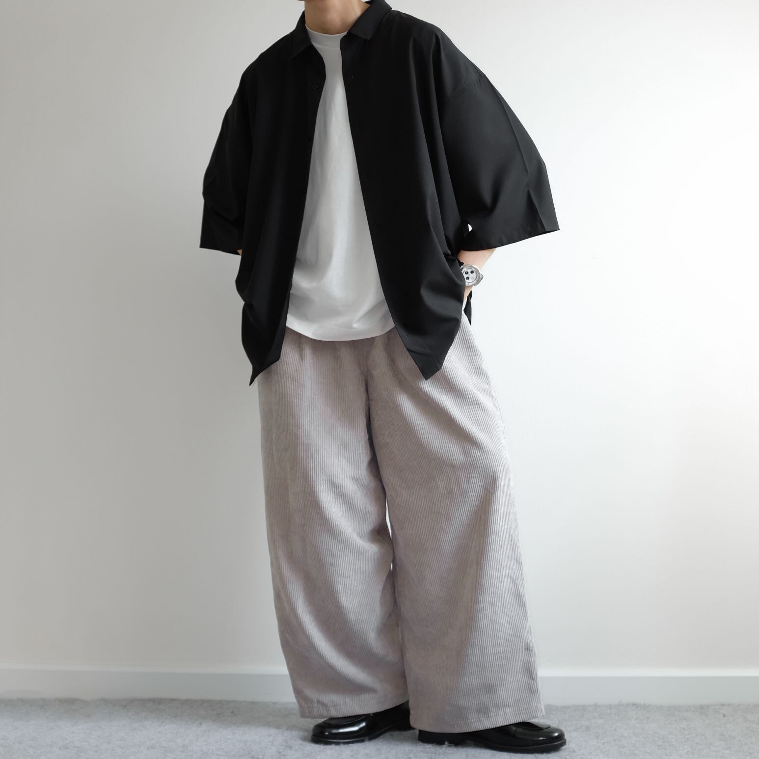 HK Works London Relaxed Cropped Oversized Wide Legs Pants 