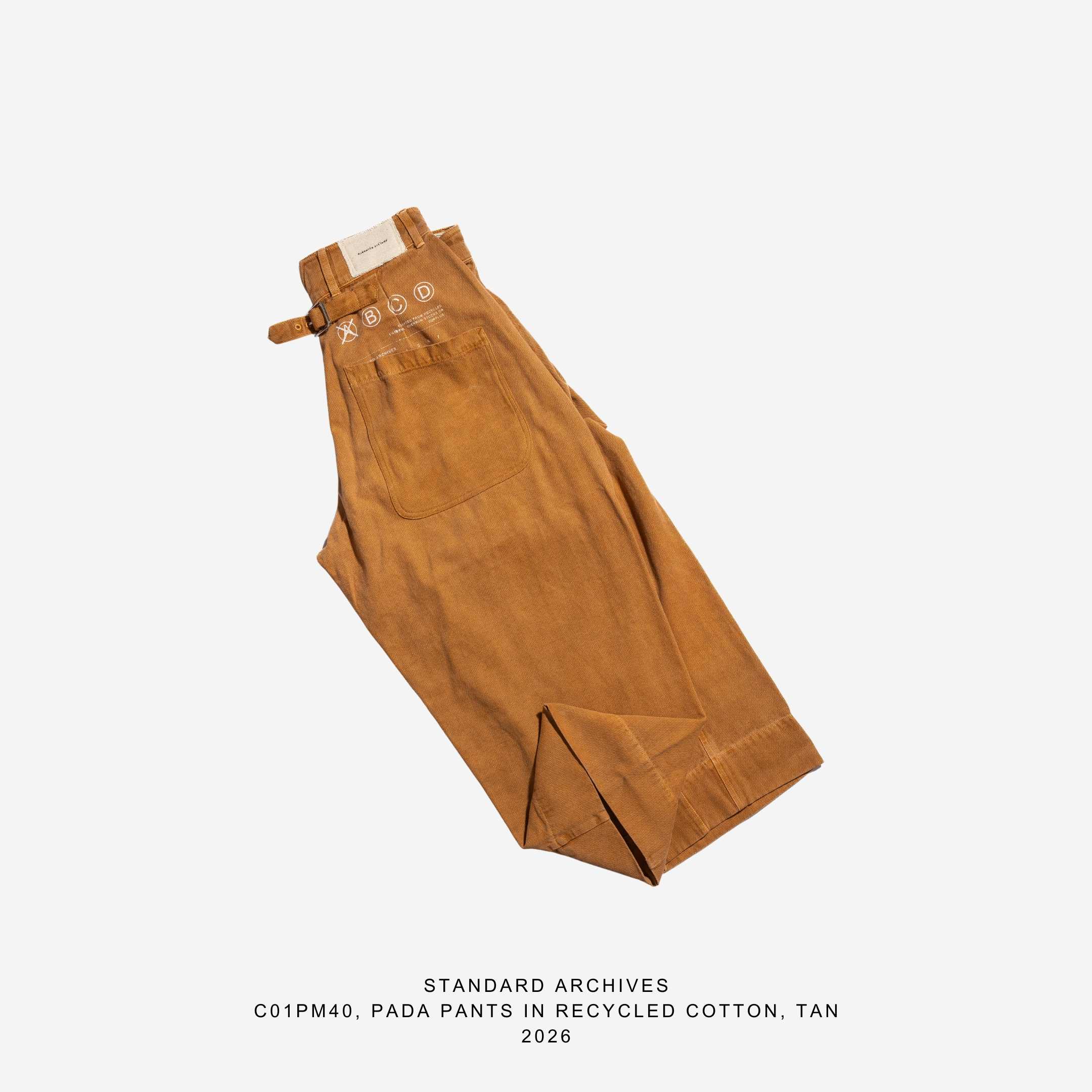 C01PM40,PADA PANTS IN RECYCLED COTTON,TAN