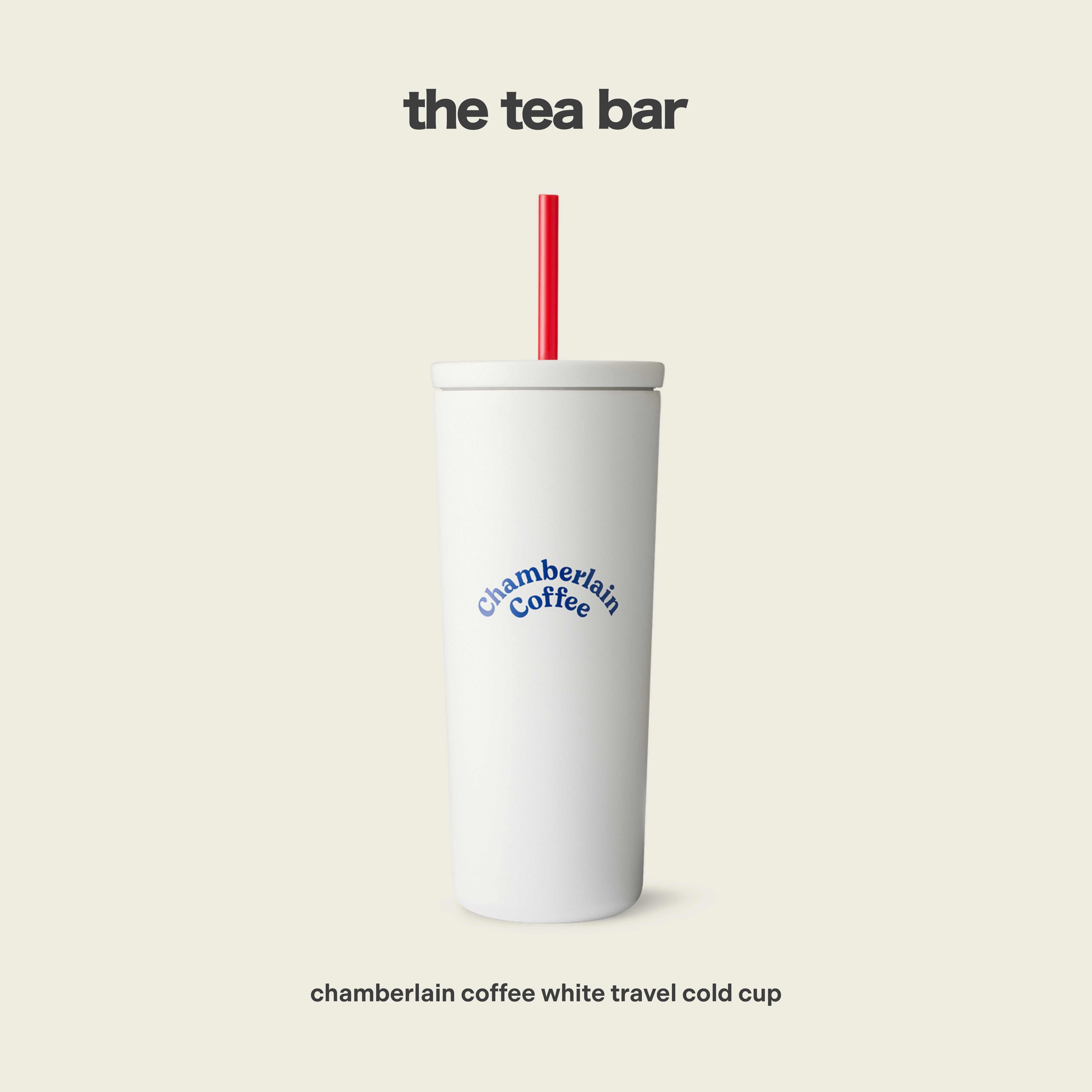 CHAMBERLAIN COFFEE white travel cold cup