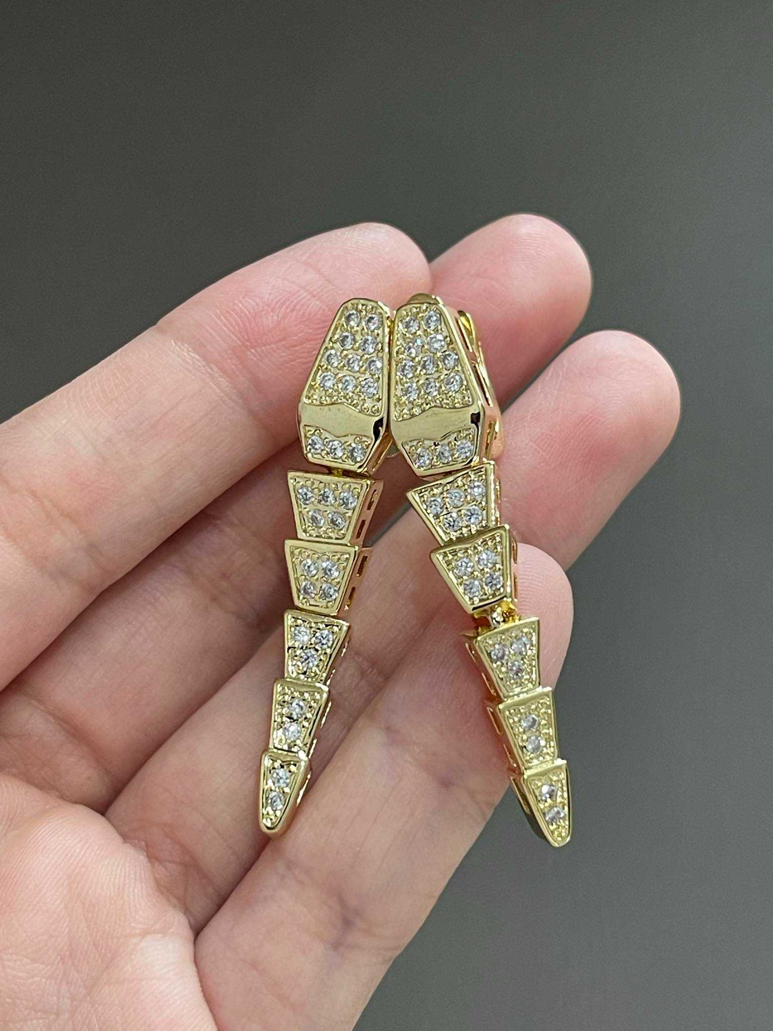 พร้อมส่ง ต่างหูfull snake diamond