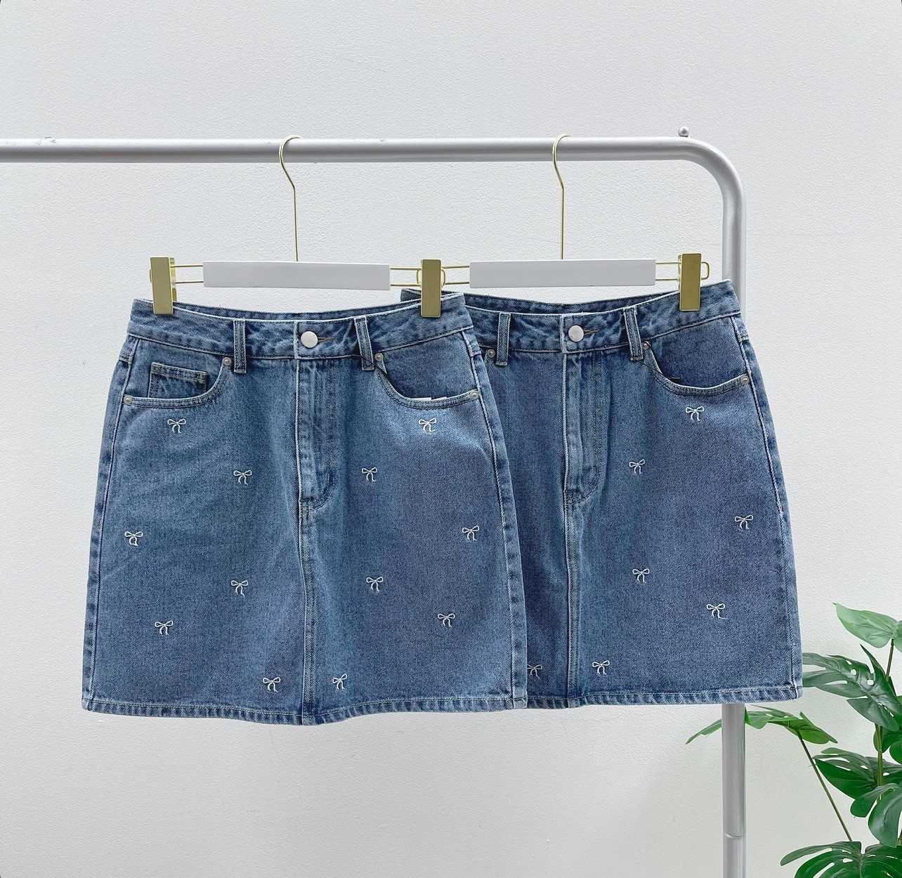 Ronron Ribbon denim Skirt