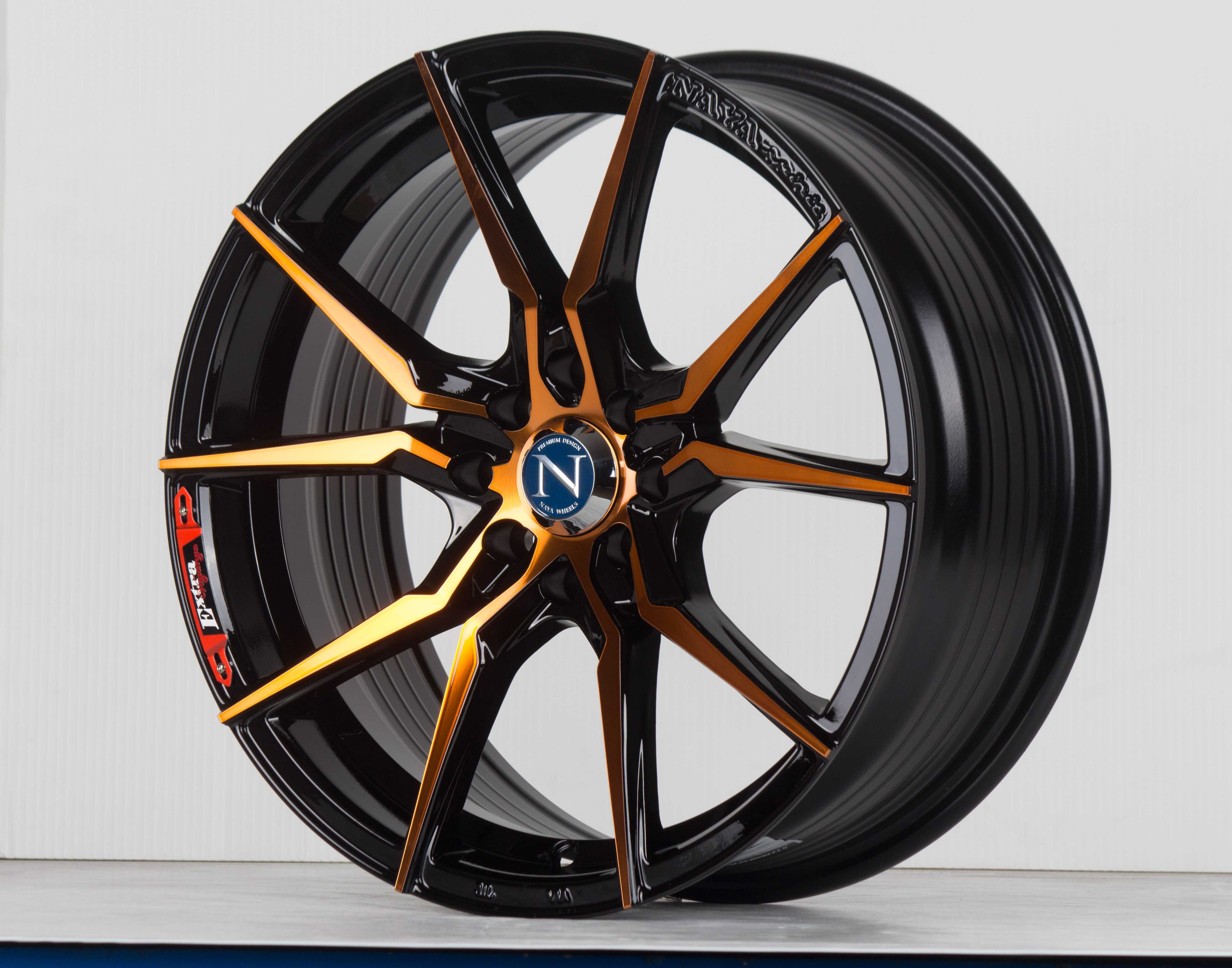 แม็กซ์ EVEREST-2 PREMIUM(YA9961) 17X7.5 8x100/114.3 ET30 CB.73.1 B-PPY(สีดำกลึงหน้าOrangeGold)