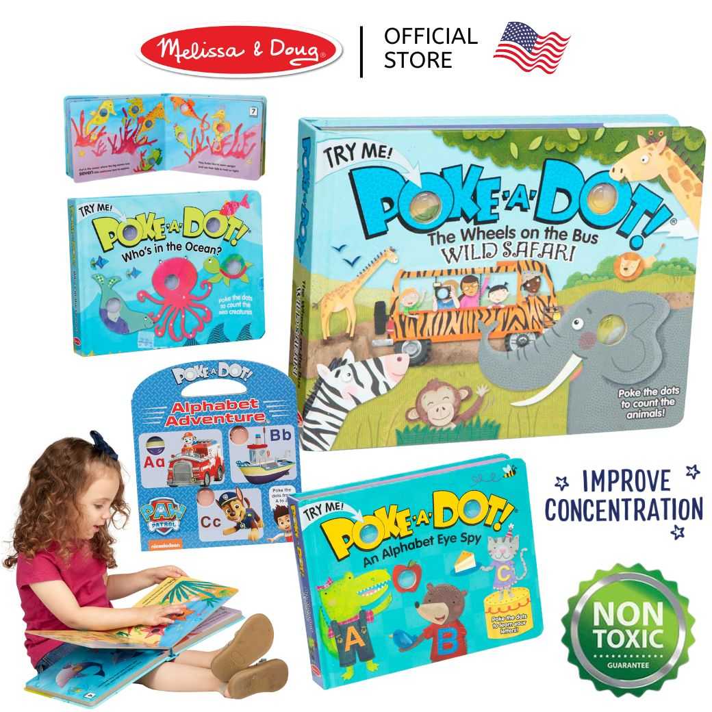 (ของแท้ USA) หนังสือเด็กปุ่มกด Pop It บอร์ดบุ๊ค Poke-a-Dot Board Book ABC Melissa หนังสือเด็ก 31346