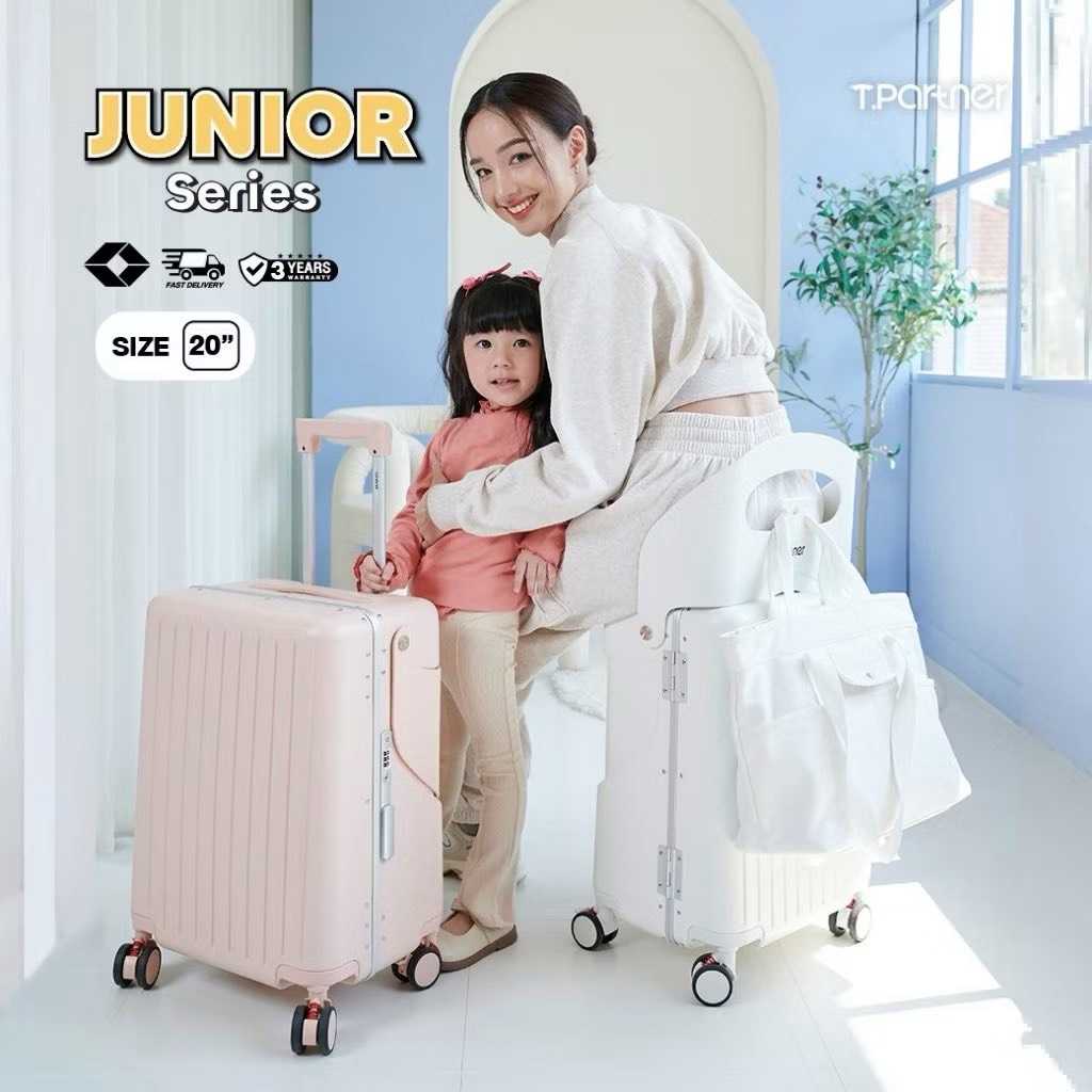 [รับประกัน3ปี] Tpartner กระเป๋าเดินทางเฟรมอลูมิเนียมนั่งได้ รุ่น Junior ขนาด 20 นิ้ว TSA LOCK