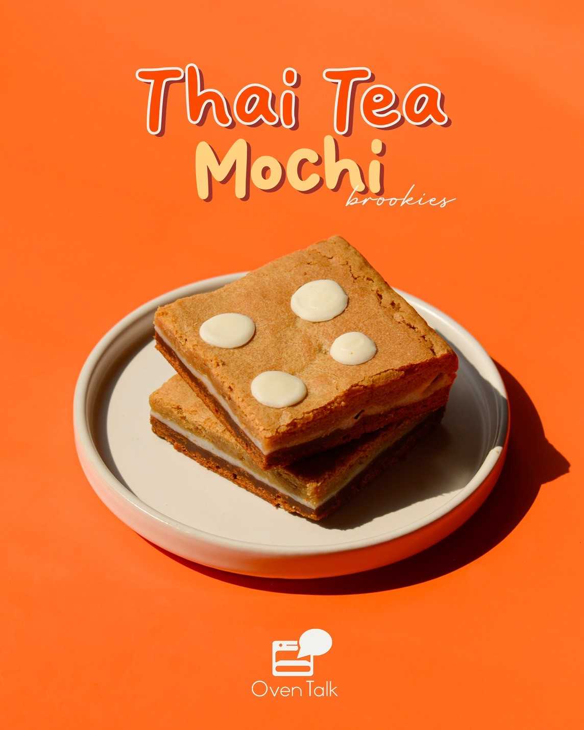 Thai Tea Mochi Brookie 3x3 นิ้ว