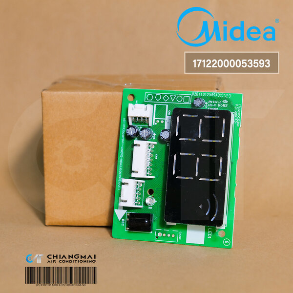 17122000053593 หน้าจอแสดงผลแอร์ Midea แผงรับสัญญาณรีโมทแอร์ ไมเดีย รุ่น ...