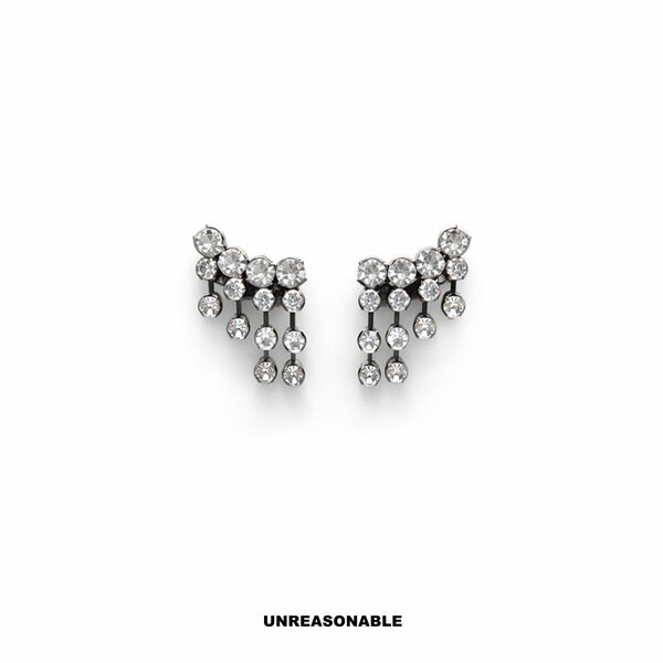 Twilight Drip Earrings สีขาว ต่างหูคลิป ต่างหูก้านเงินแท้ น้ำหนักเบา สวยใส่สบาย UA0558-01 Unreaso...