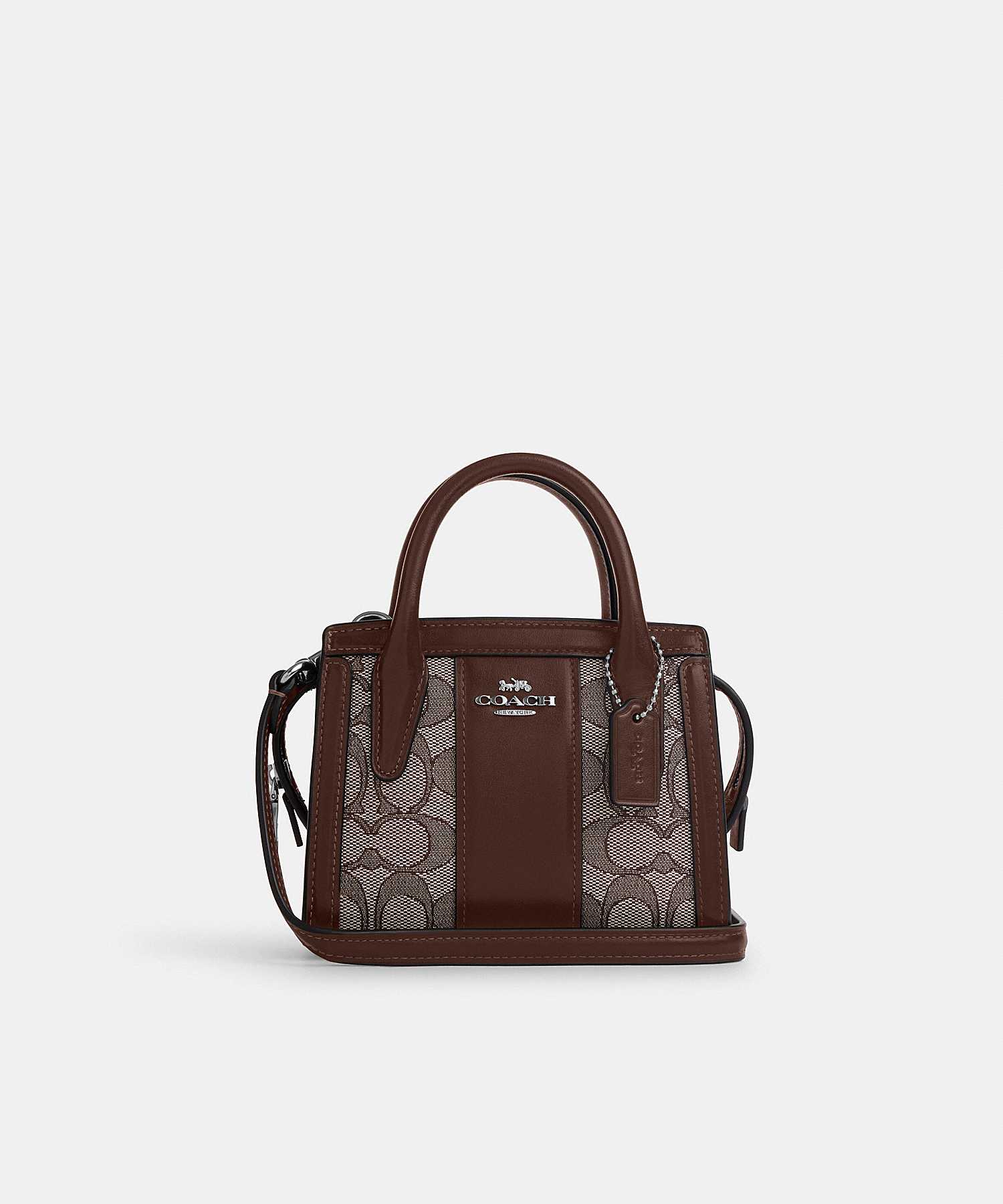 COACH ANDREA MINI CARRYALL BAG IN SIGNATURE JACQUARD CU986 SVS8S