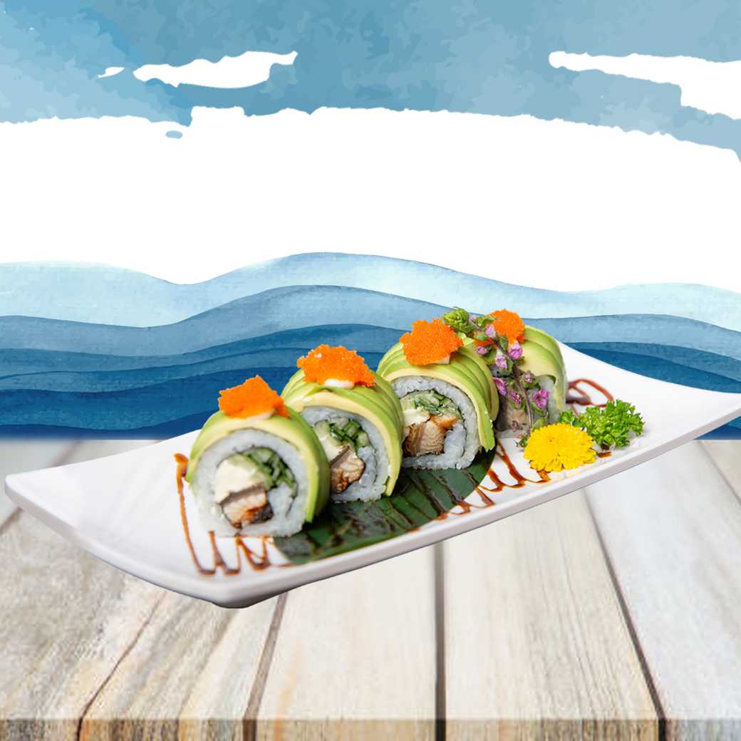 Dragon Roll  ดร้ากอน โรล Half 4ชิ้น