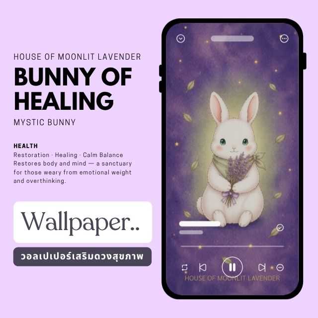 วอลเปเปอร์กระต่ายเสริมดวง 4 ด้าน  | Bunny of Healing