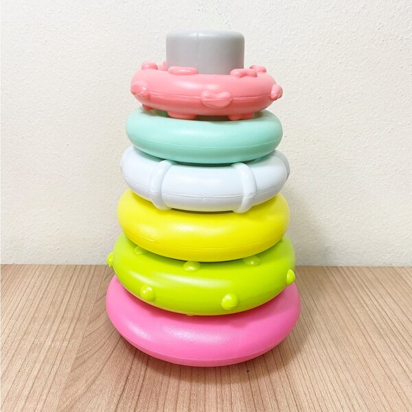 Infantino ห่วงหลากสี ห่วงชมพู ของเล่นเสริมพัฒนาการ ROCK 'N STACK RINGS PINK