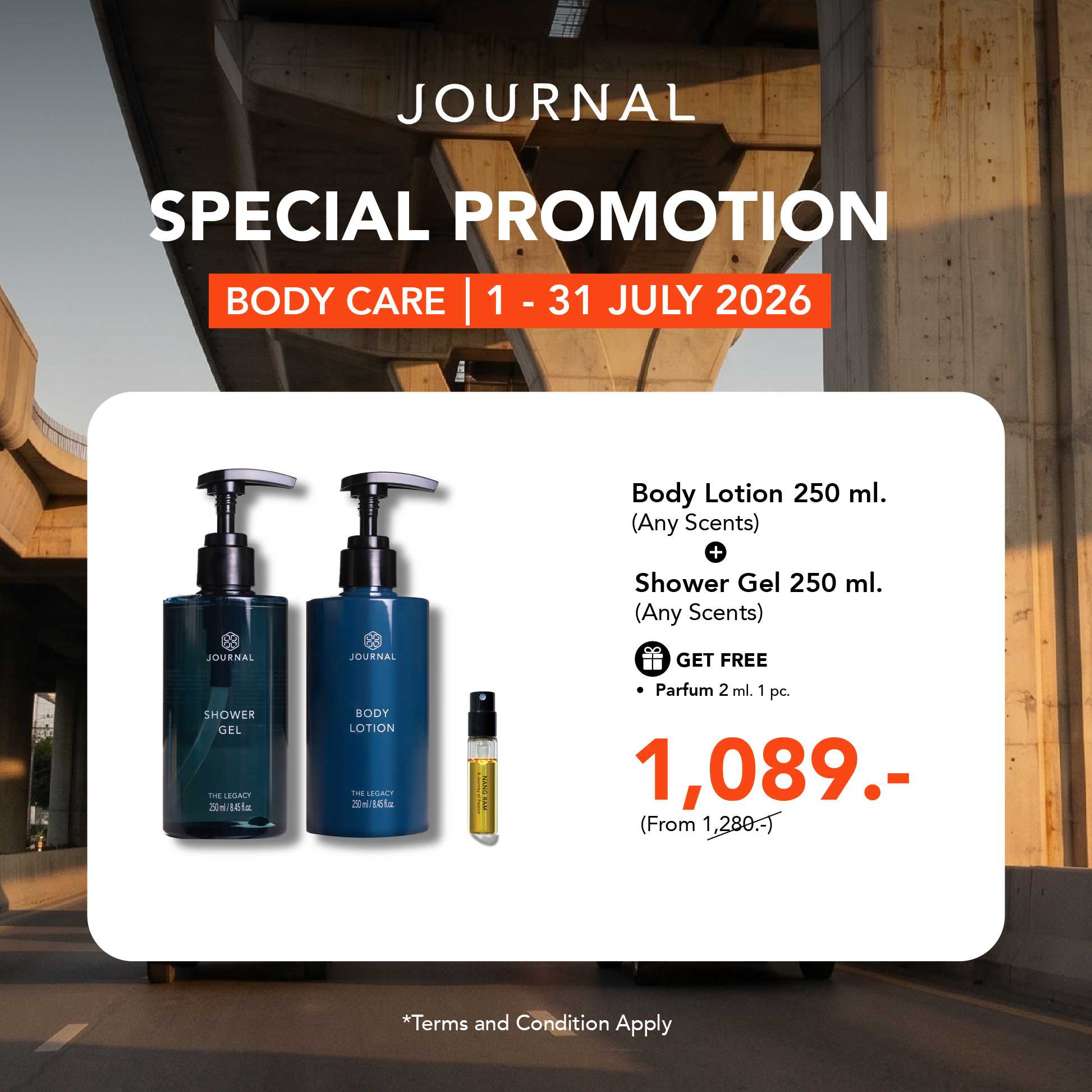 July Special🎉Body Lotion + Shower Gel 250 ml ลดเหลือ 1,089.- (ปกติ 1,280.-) ส่งฟรีและของแถมพิเศษ !
