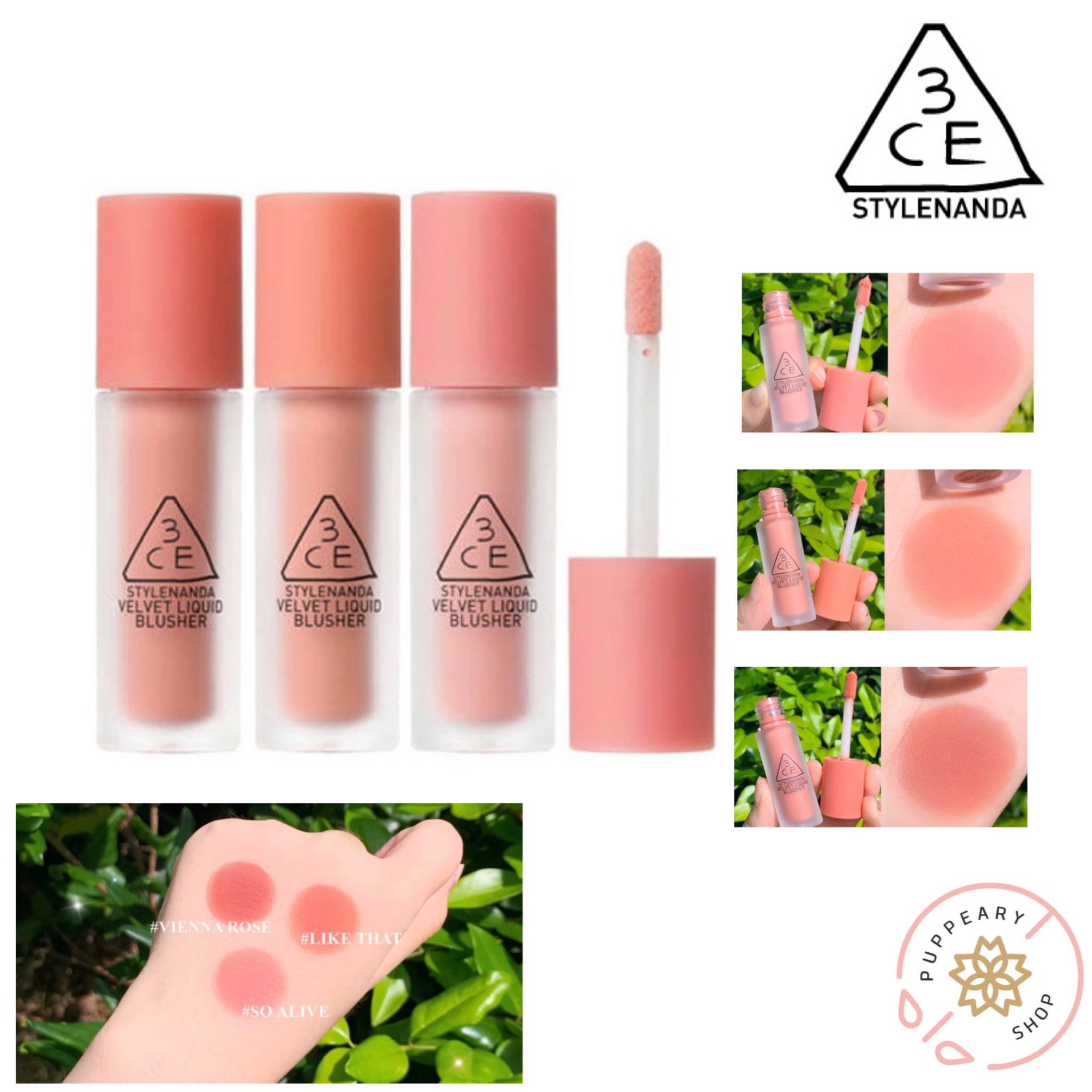 (แท้/พร้อมส่ง) 3CE VELVET LIQUID BLUSHER / BLUSH BRUSH