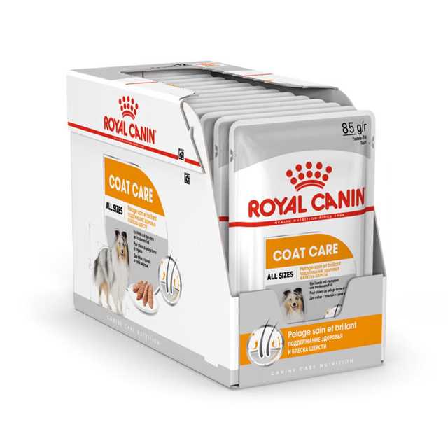 Royal canin Coat care wet 85gx12 ซอง  อาหารเปียกสำหรับสุนัขบำรุงผิวหนังและขน