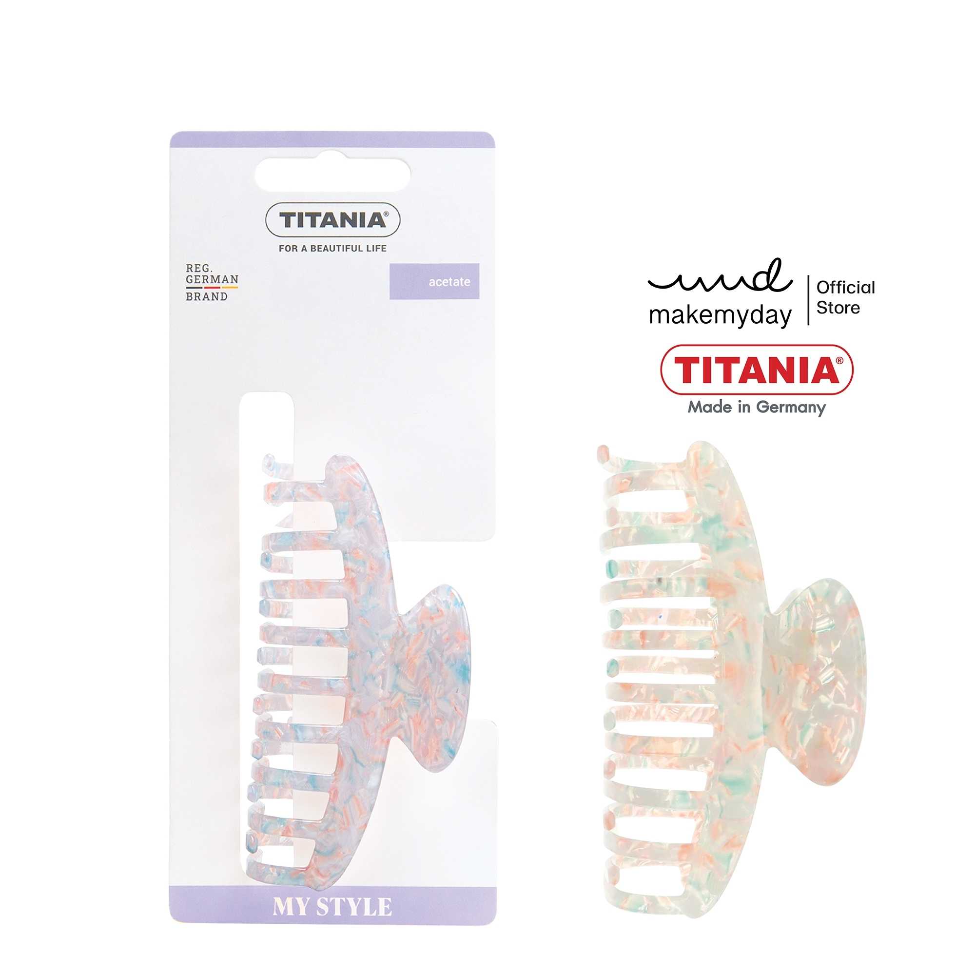 TITANIA Hair Clip กิ๊บหนีบผม สี Glacier Shine นำเข้าจากเยอรมัน (1 กล่องบรรจุ 1 ชิ้น)