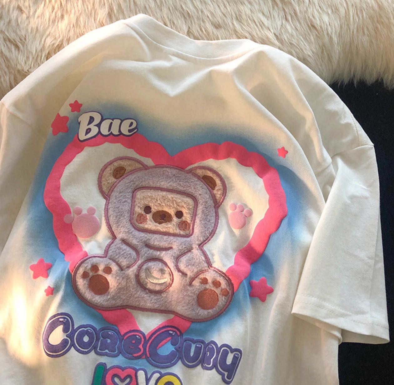 T-shirt ลายปักน้องหมี