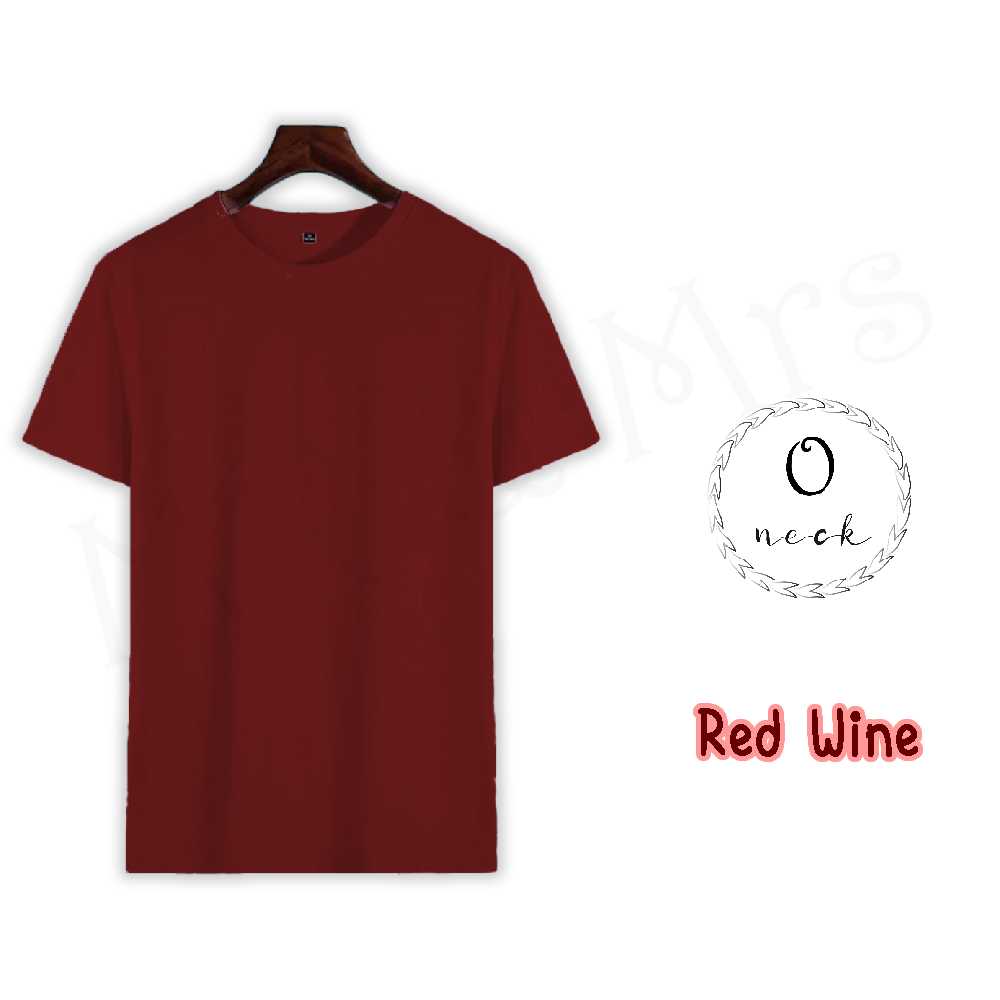 เสื้อยืดสีพื้น เสื้อคอกลม เสื้อยืดคอกลม T-Shirt ผ้าCotton (สีเลือดหมู)