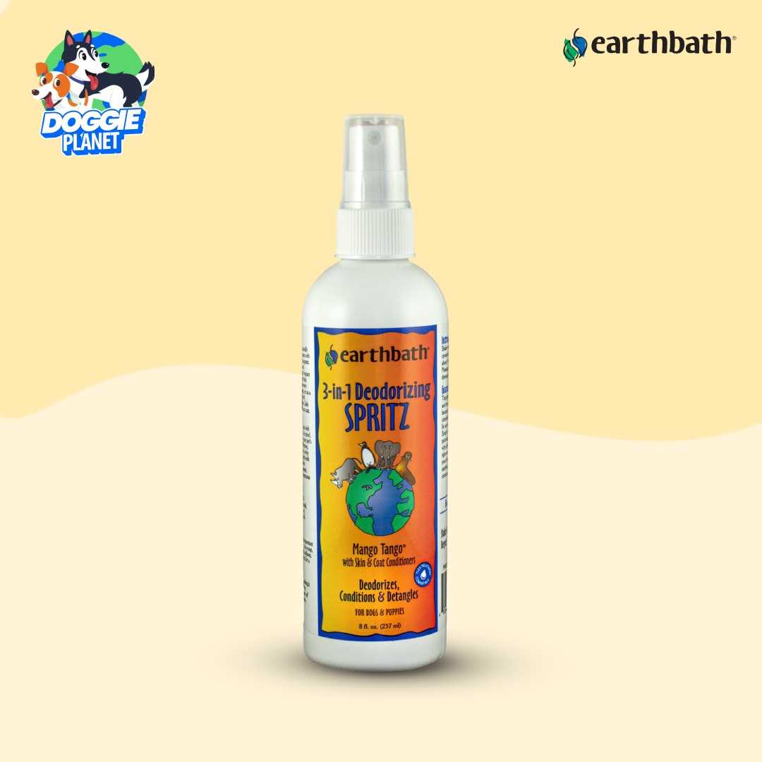 Earthbath 3in1 สเปรย์ดับกลิ่น บำรุงขนสุนัข กลิ่นมะม่วง (ธรรมชาติ 100% ไร้พาราเบน)  237 มล.